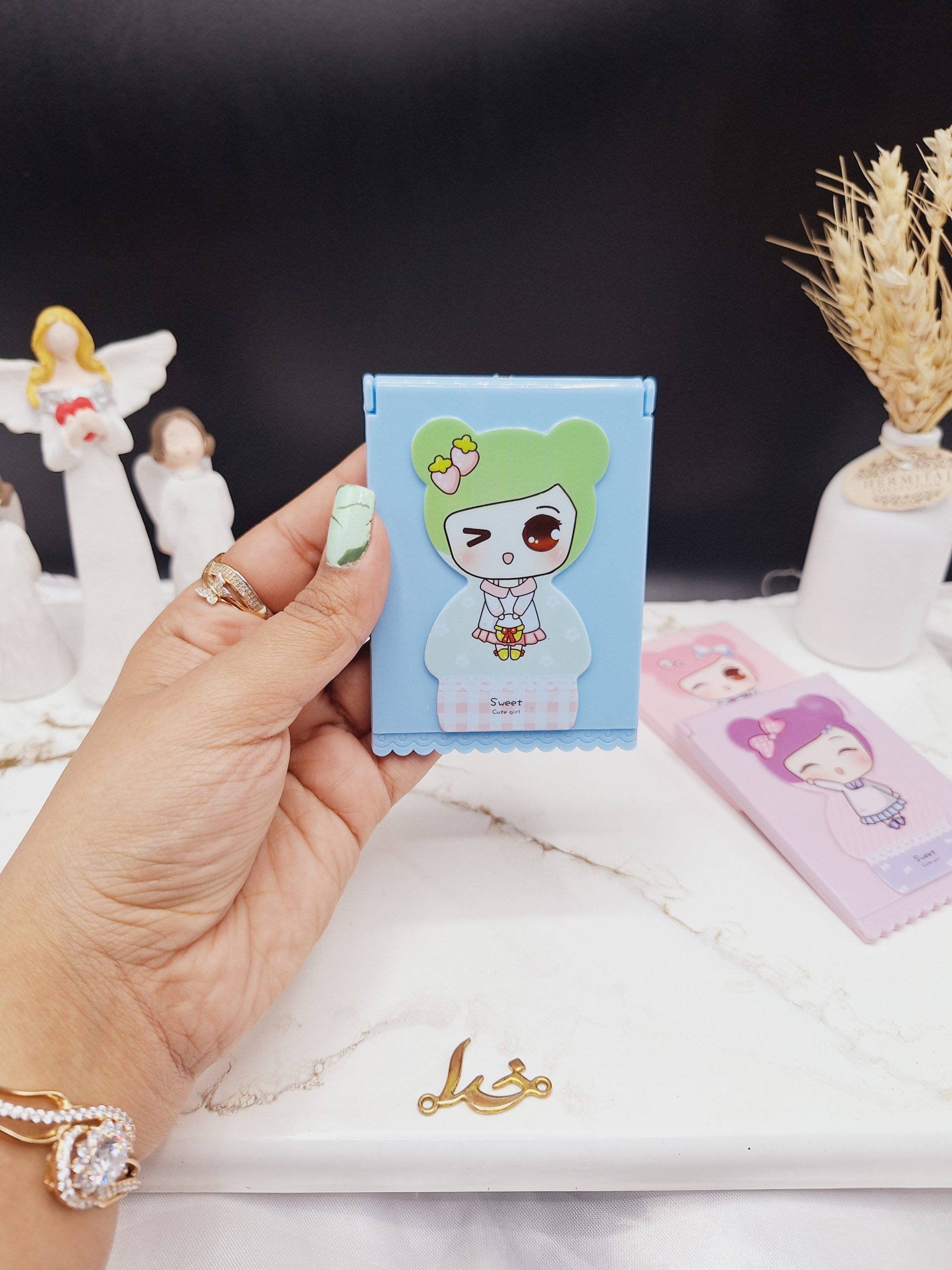 ست آینه وشانه طرح دختر چینی AISHU کد 127