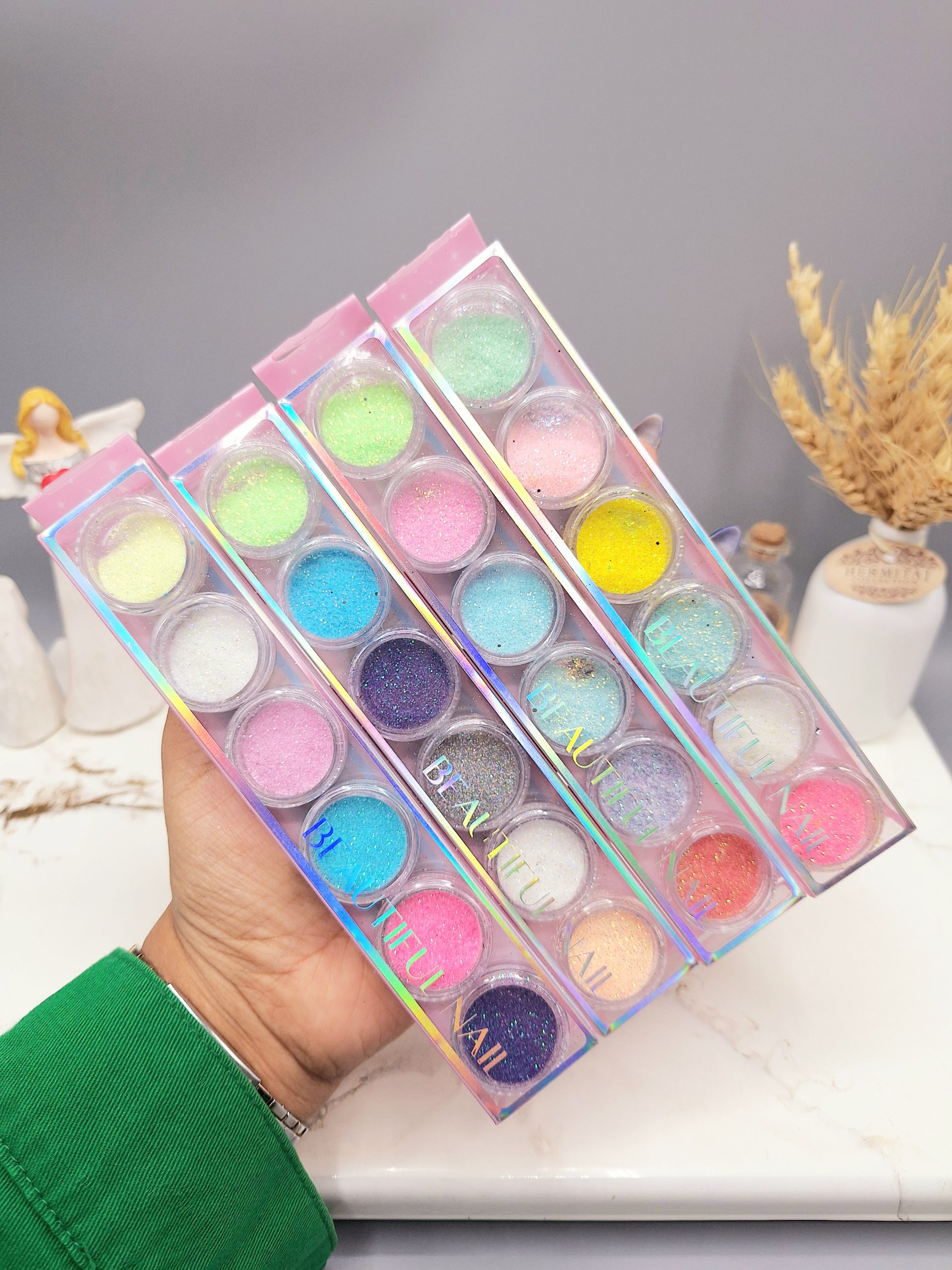 ست 6 تایی گلیتر پودری زیبا و درخشان