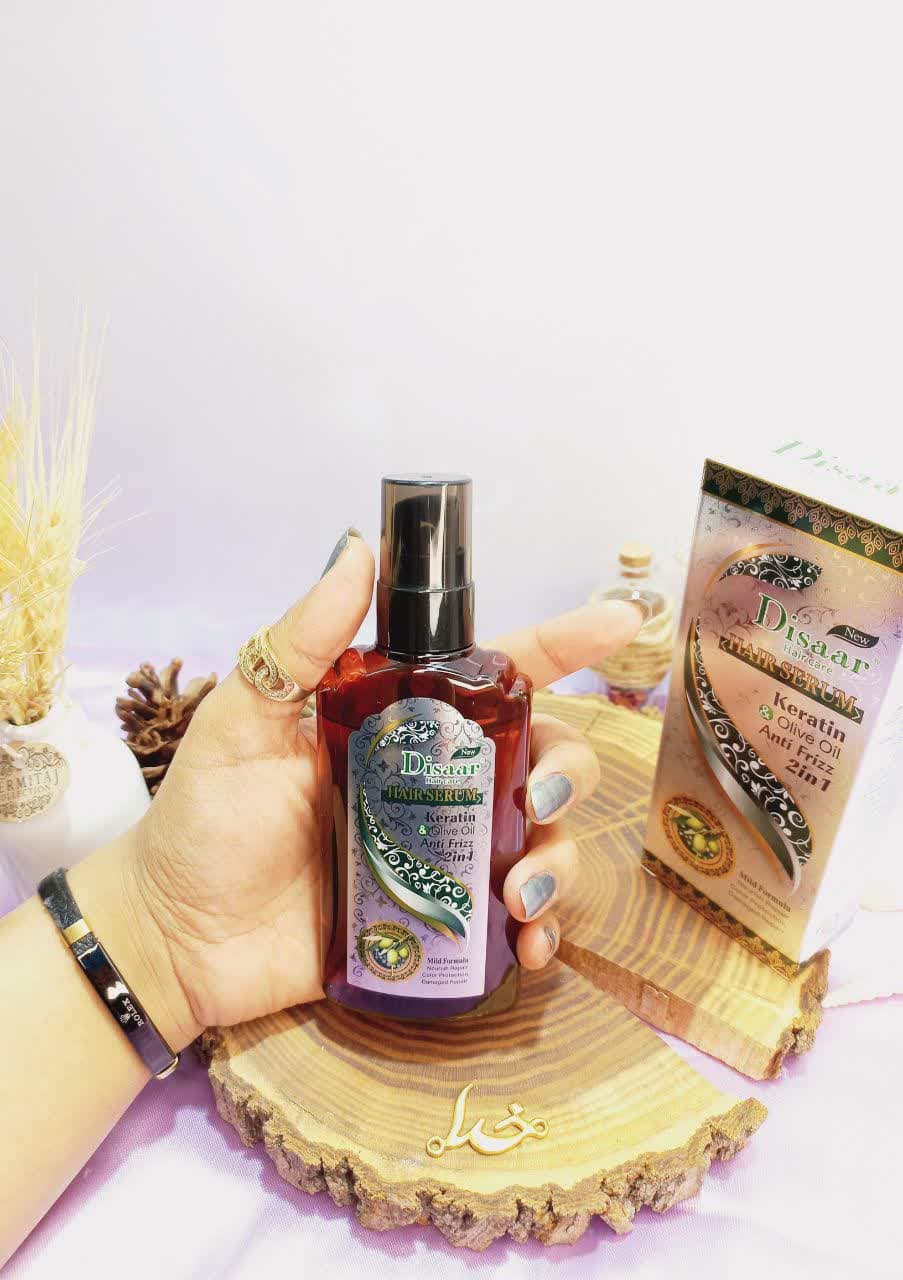 روغن مو کراتینه زیتون مدل ANTI FRIZZ حجم 120 میلی لیتر دیسار DISAAR کد DS51985