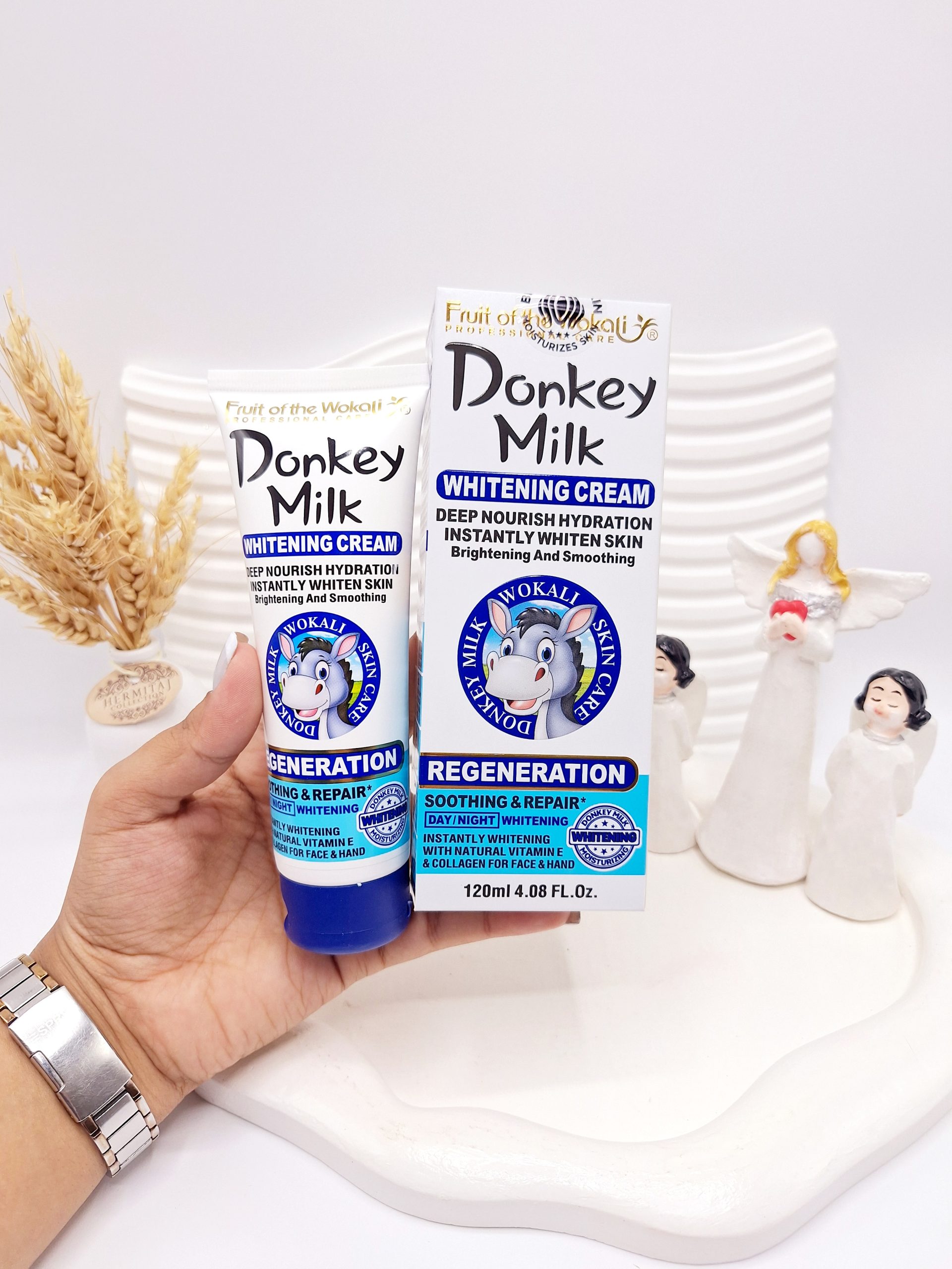 کرم سفید کننده دائمی شیر الاغ حجم 120 گرم کد 3131 (آبی)