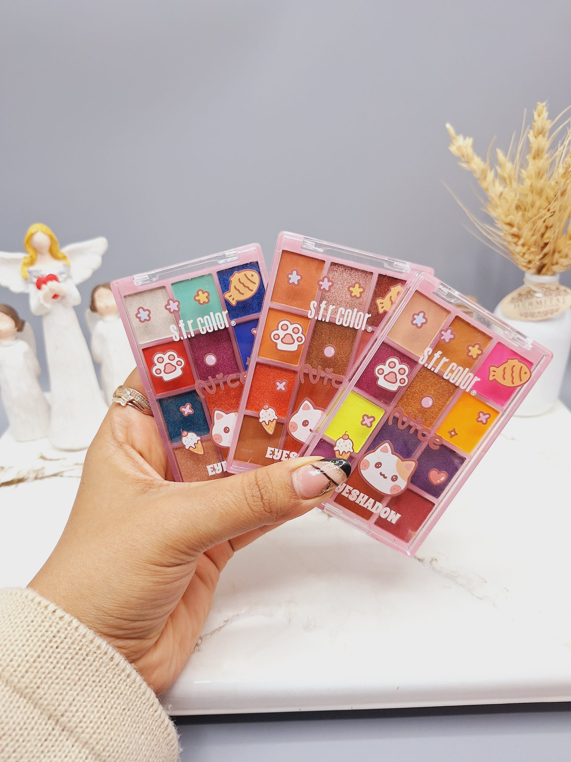 پالت سایه چشم مات و شاین 12 تایی طرح گربه کد 8091