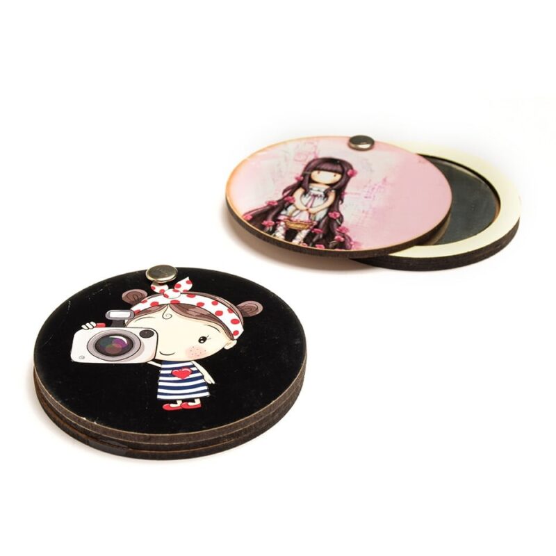 آینه جیبی چوبی طرح دار | پخش عمده