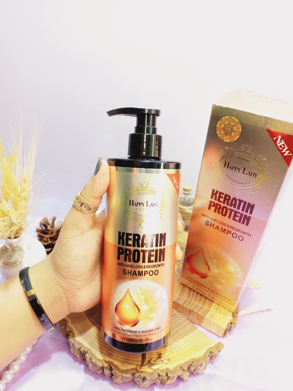 شامپو کراتینه و پروتئینه فری سولفات و ضدریزش هپی لیدی HAPPY LADY اورجینال ایتالیا کد HL212