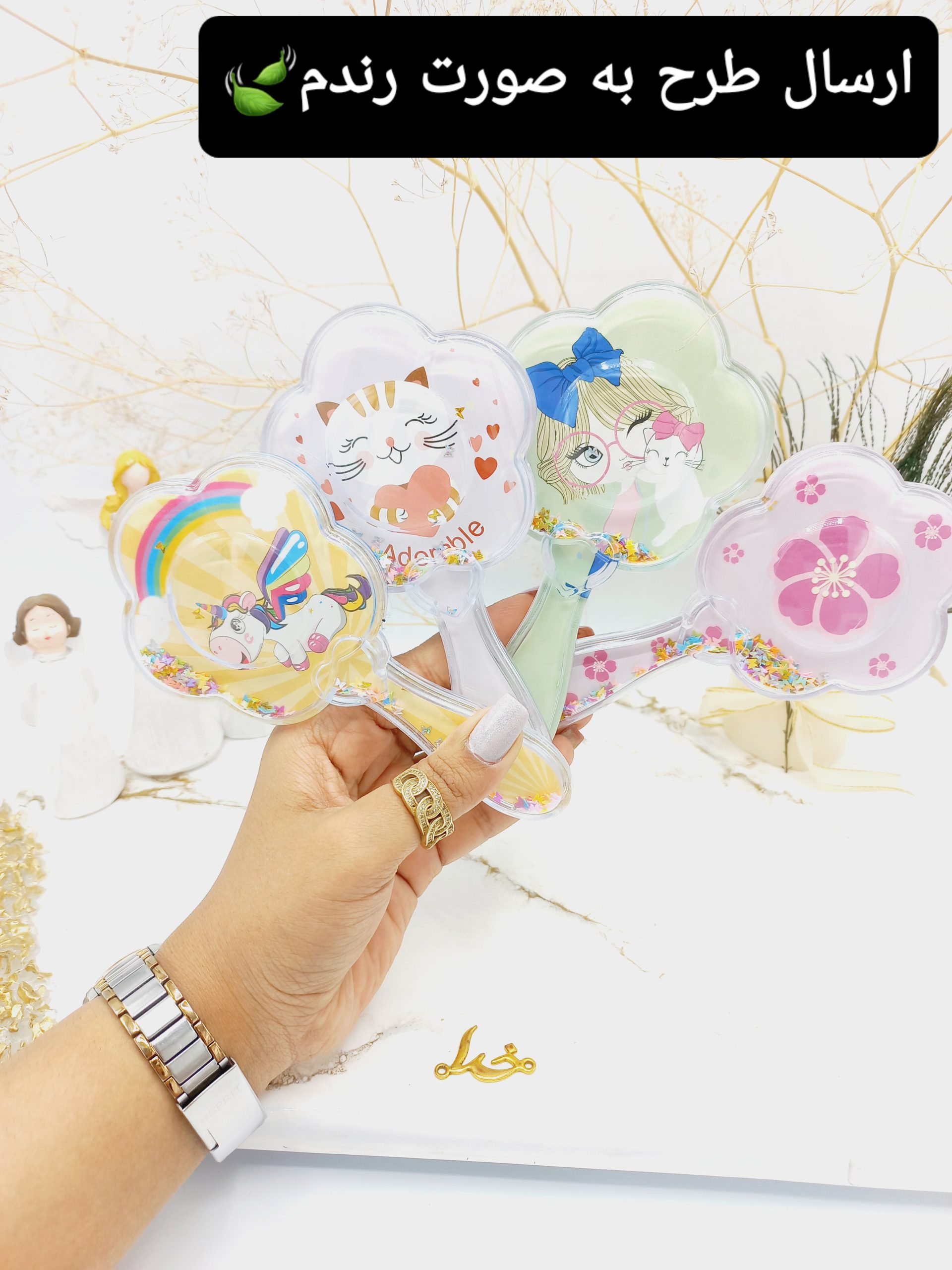 شانه مو بچگانه طرح گل