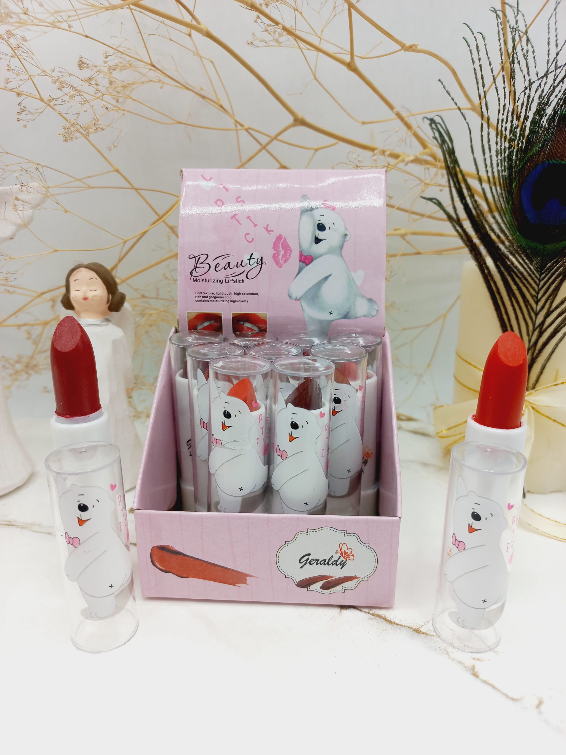 رژ جامد بیوتی Beauty طرح خرس کد 3329 (رنگ بندی رندم)