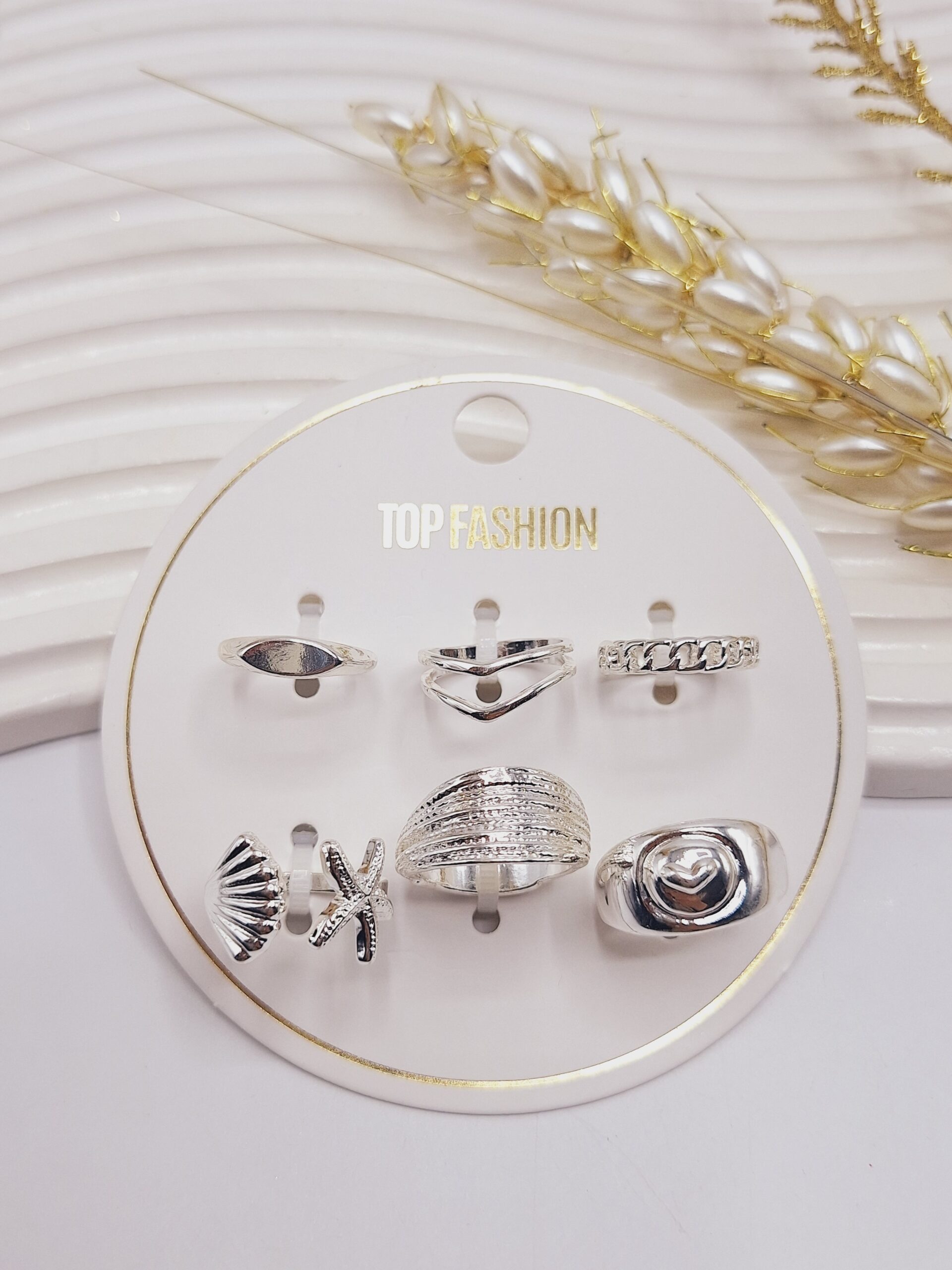 پک انگشتر آبکاری رادیوم طرح شماره 6 رنگ نقره ای