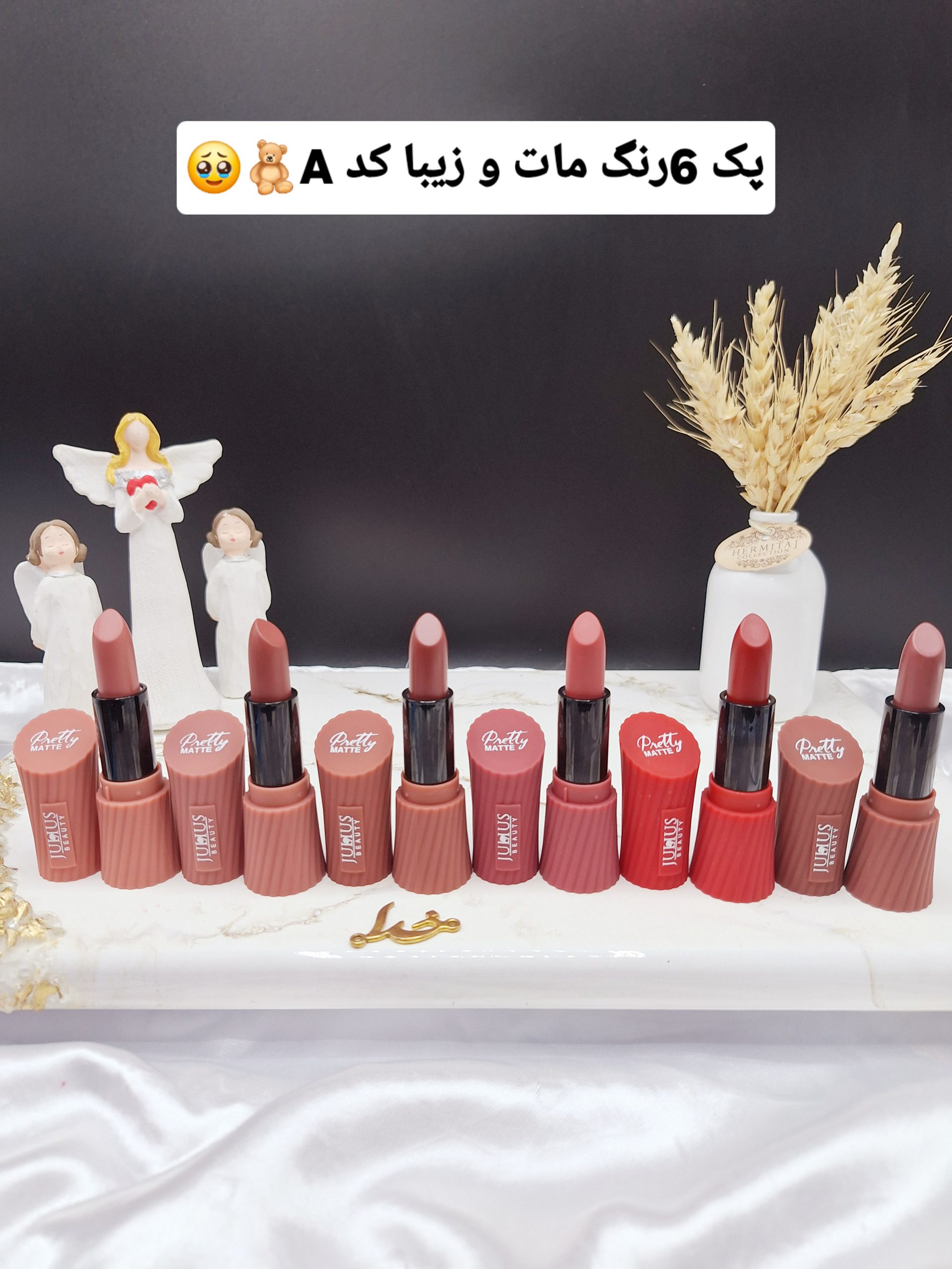 پک رژ لب جامد 6 عددی برند جولیوس JULIUS کد JL 120 A