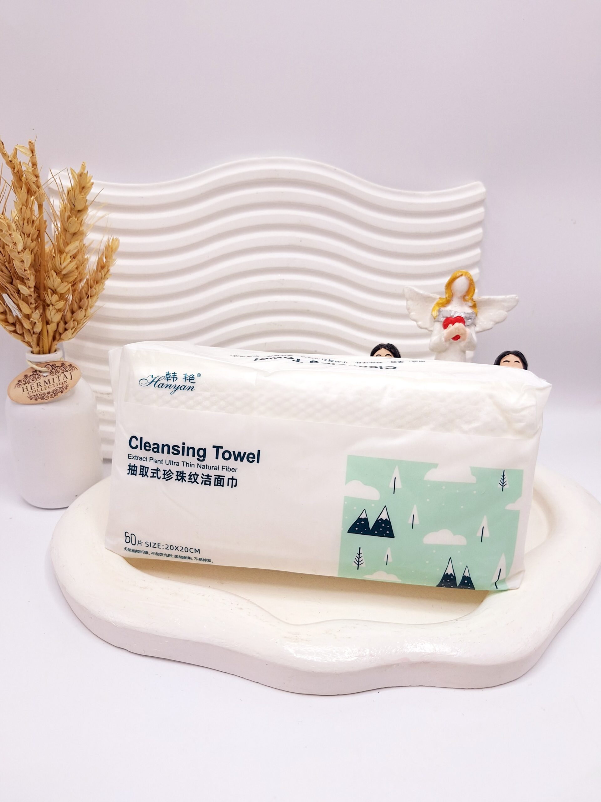 دستمال حوله ای Hanyan رنگ طرح کوه  60 عددی کد 0539