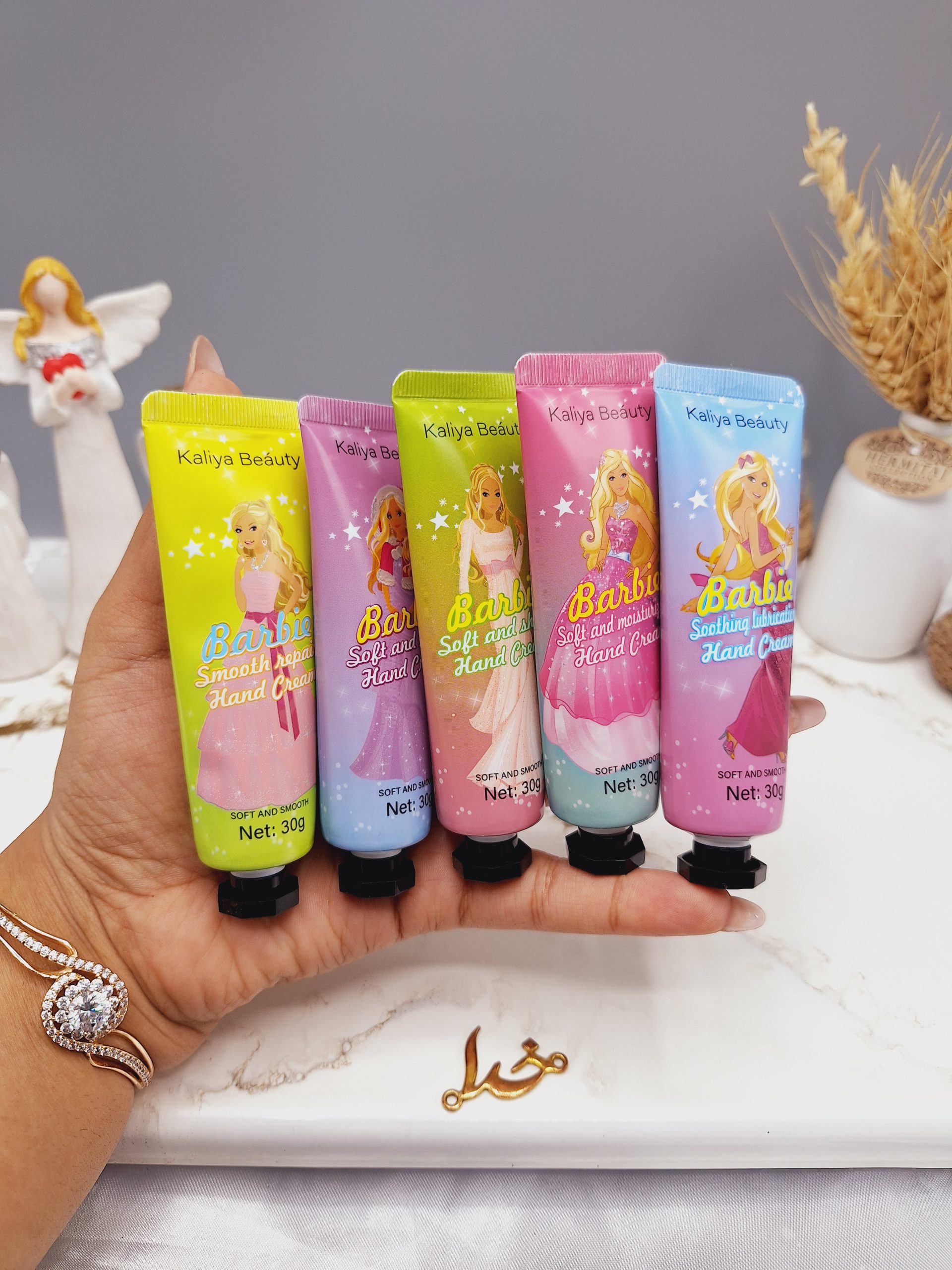 پک پنج عددی کرم دست طرح باربی برند Kaliya Beauty کد 398