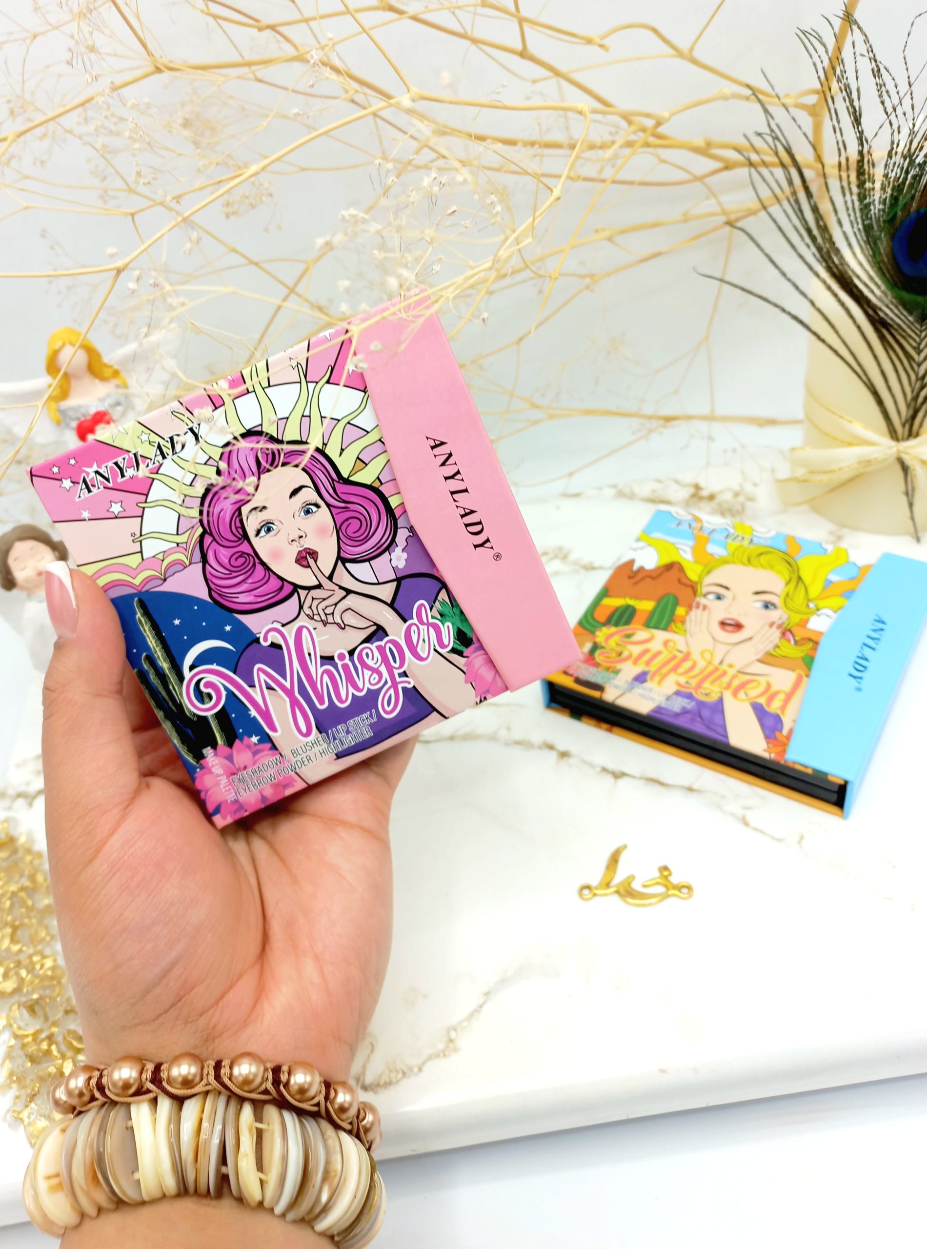 پالت سایه و رژ آنالیدی طرح دختر ANYLADY کد 8658FE