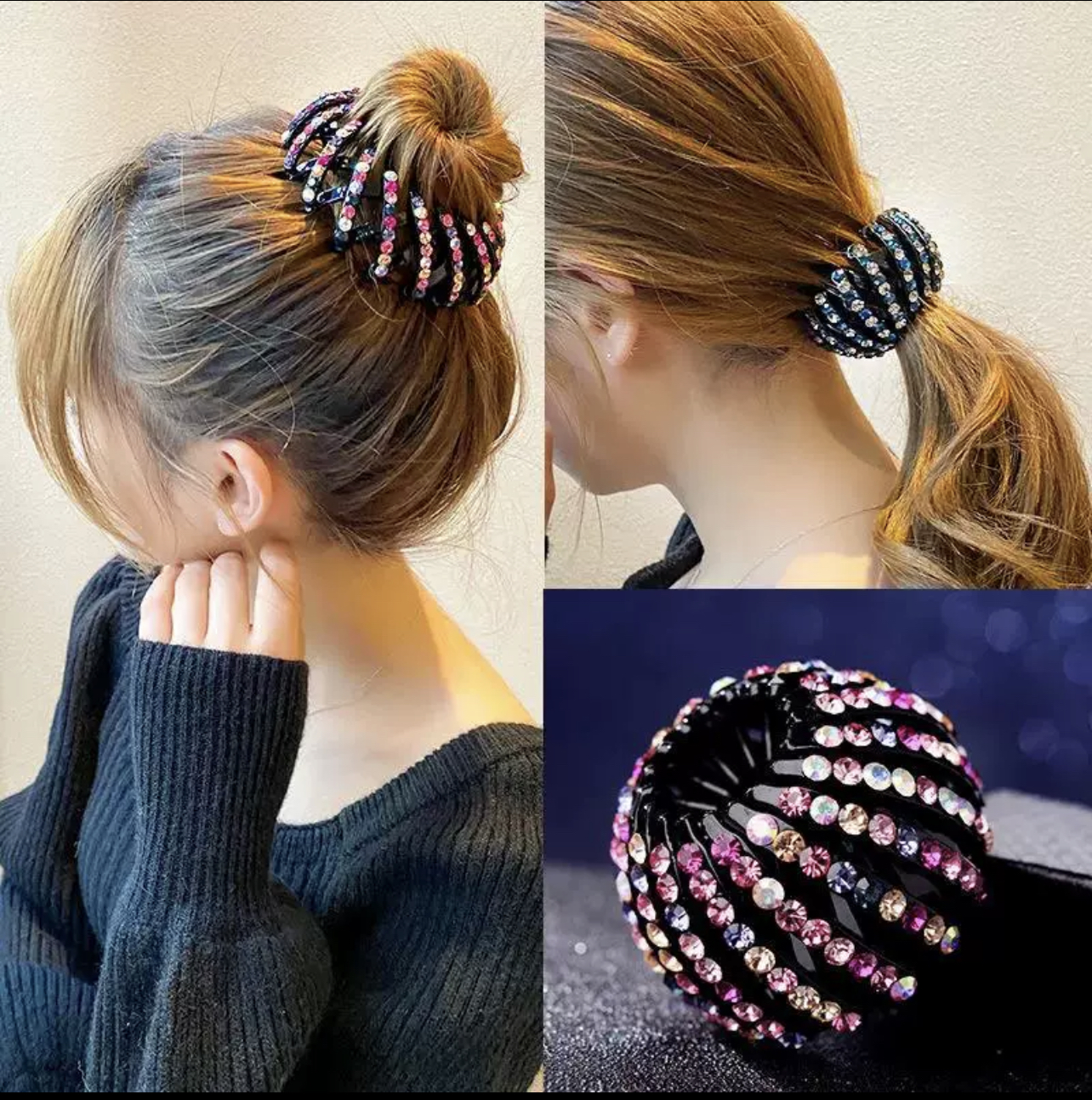 کلیپس چنگکی نگین دار مدل گوجه ای