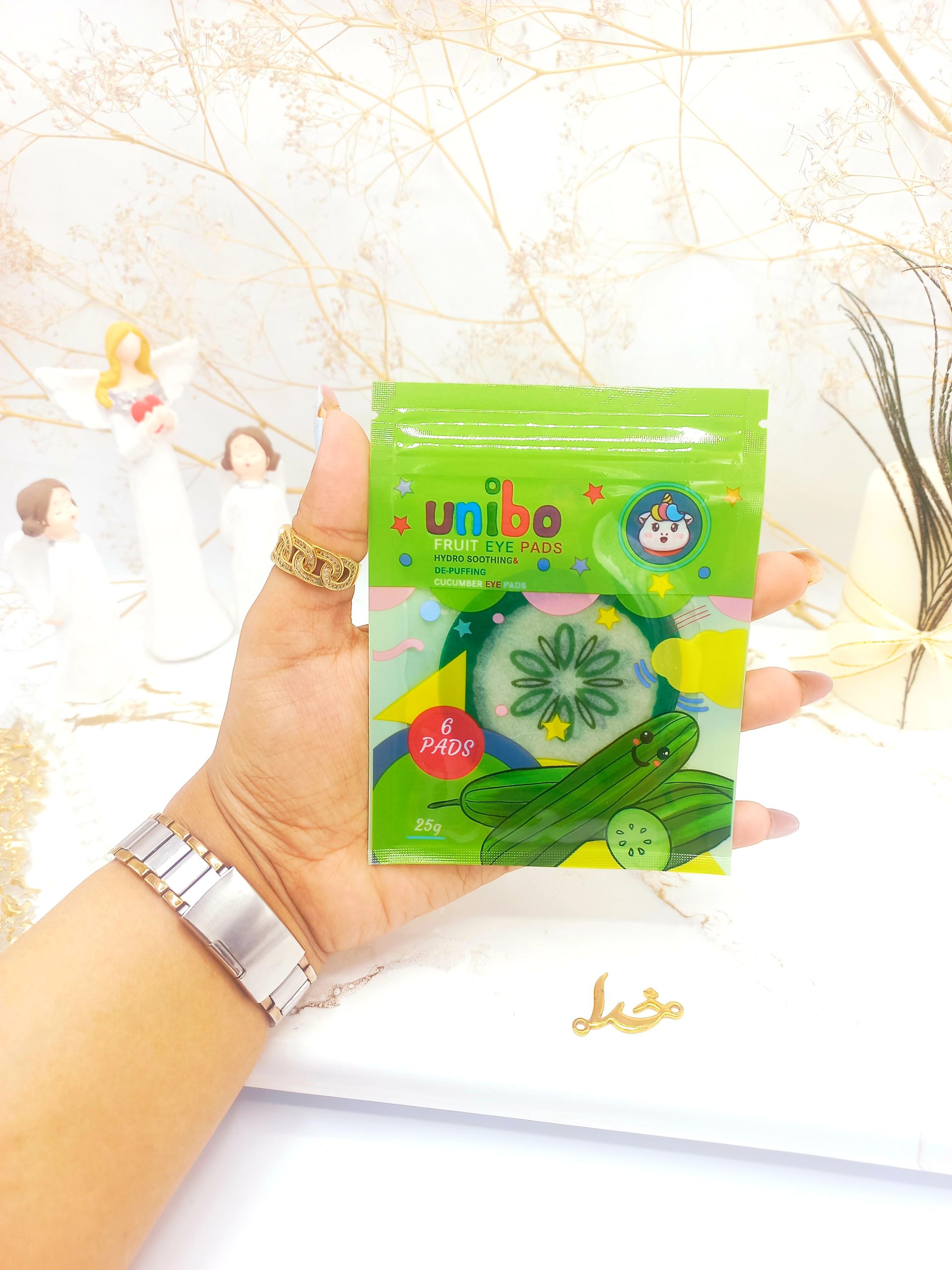 ماسک پد دور چشم میوه ای 6عددی یونیبو UNIBO‏ (خیار)