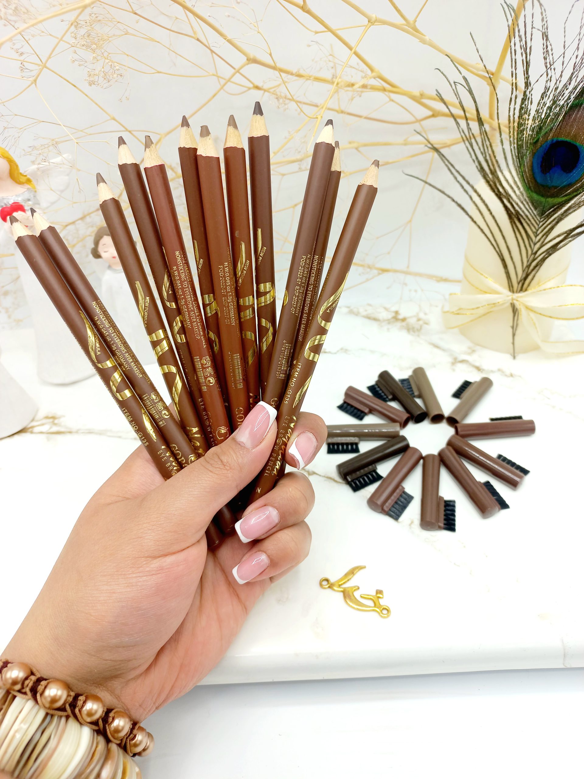 مداد ابرو فرچه دار بسته 12 عددی جورجینا GORGINA