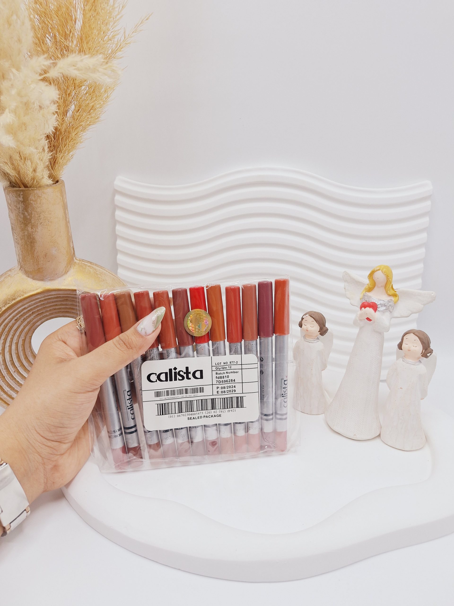 پک 12 تایی رژ مدادی کالیستا Calista اصلی کد 877,2