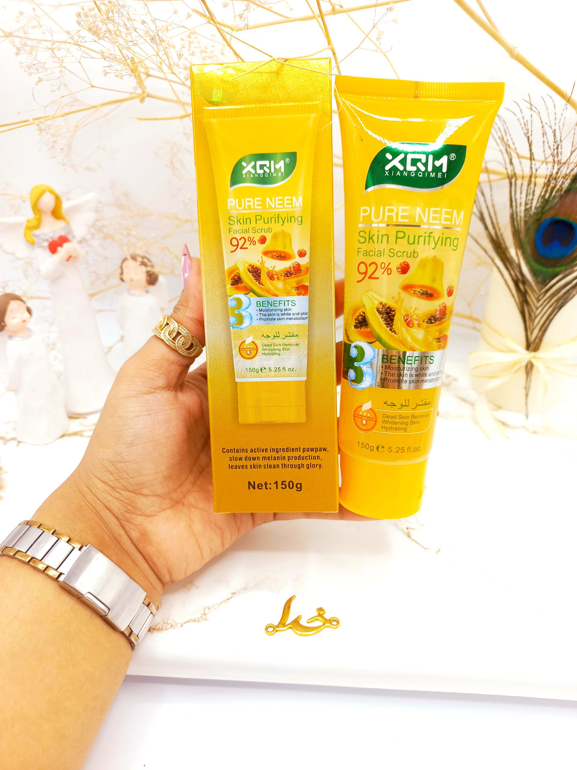  ژل اسکراب لایه بردار و روشن کننده 92 درصد صورت و بدن (پاپایا) XQM کد 2585