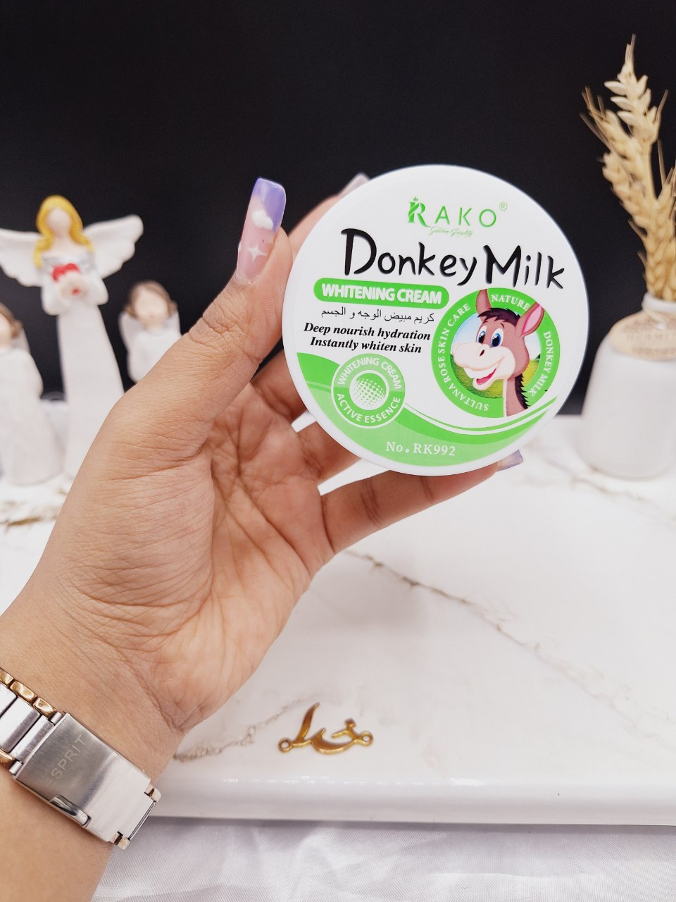 کرم روشن کننده و آبرسان شیر الاغ درب سبز برند راکو RAKO کد RK992