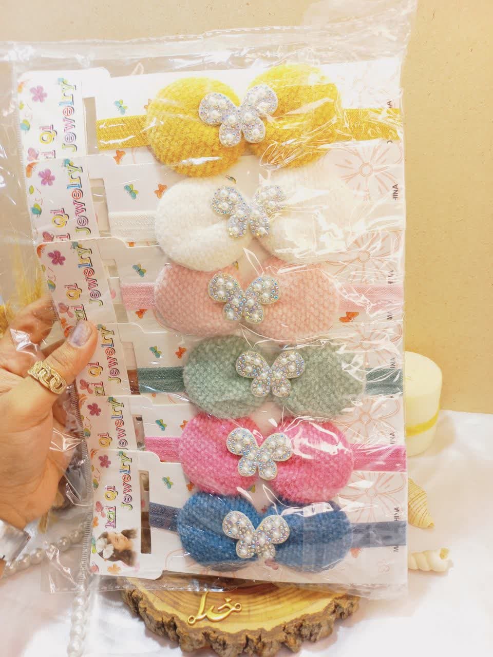 هدبند دخترانه مدل پاپیون مخمل نگین دار KAI QI JEWELRY  کد 1977 1