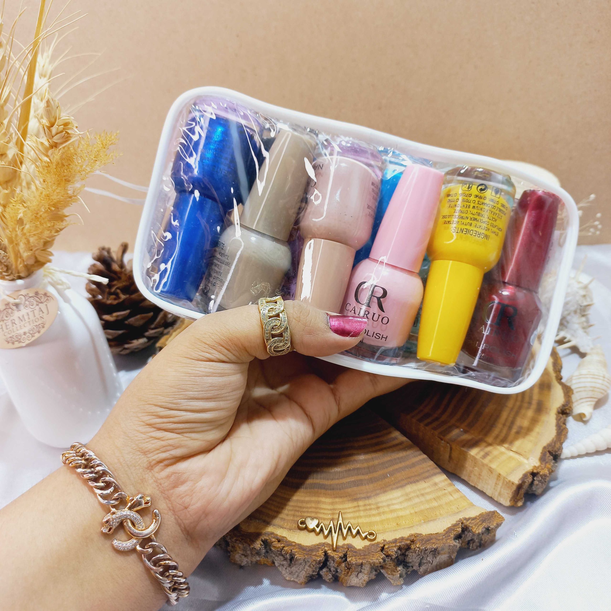 لاک کیفی بسته 12 عددی نایلی پولیش