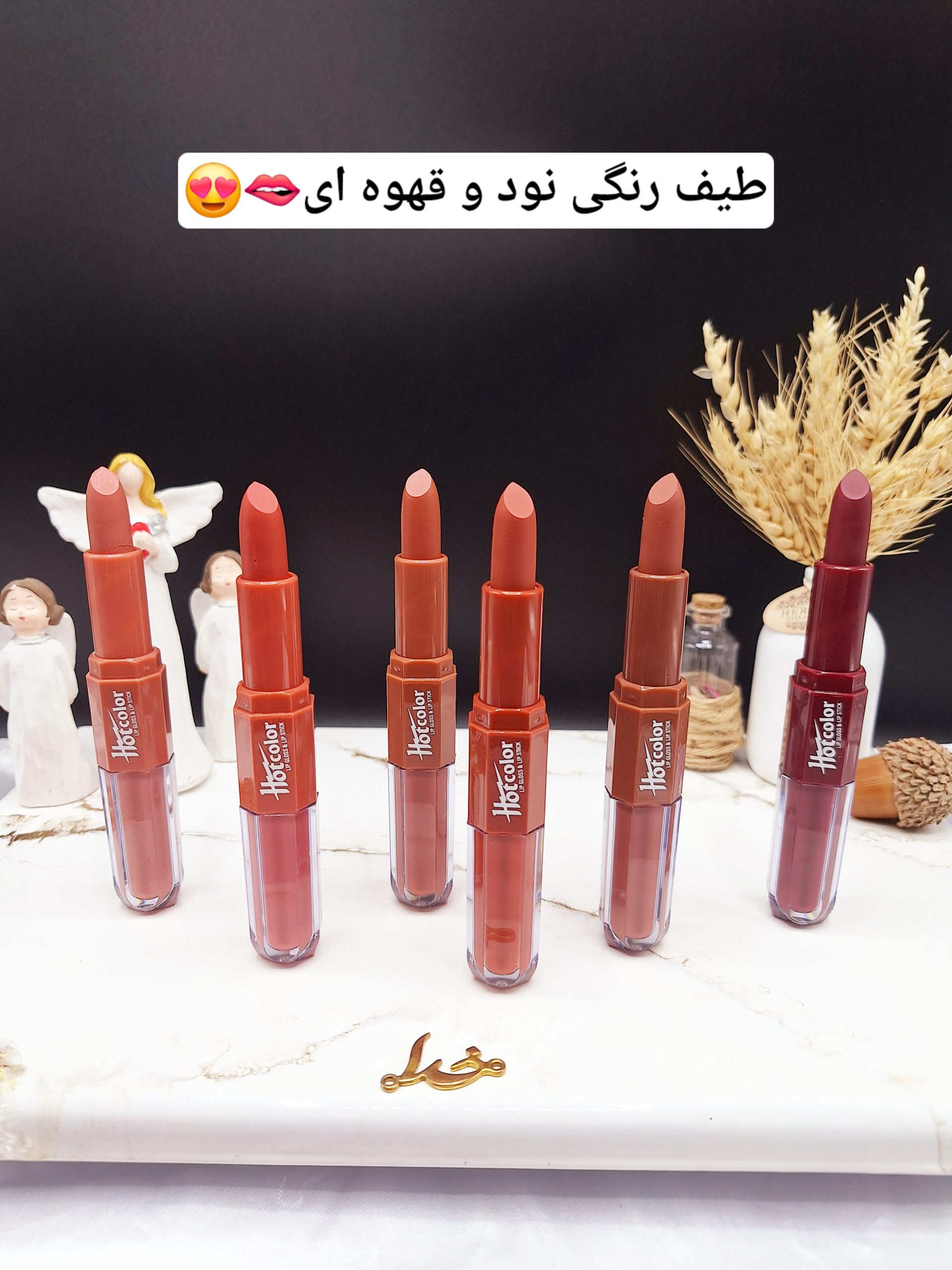 پک 6 تایی رژ جامد و مایع دو سر برند ROMANTIC MAY کد YR-2223