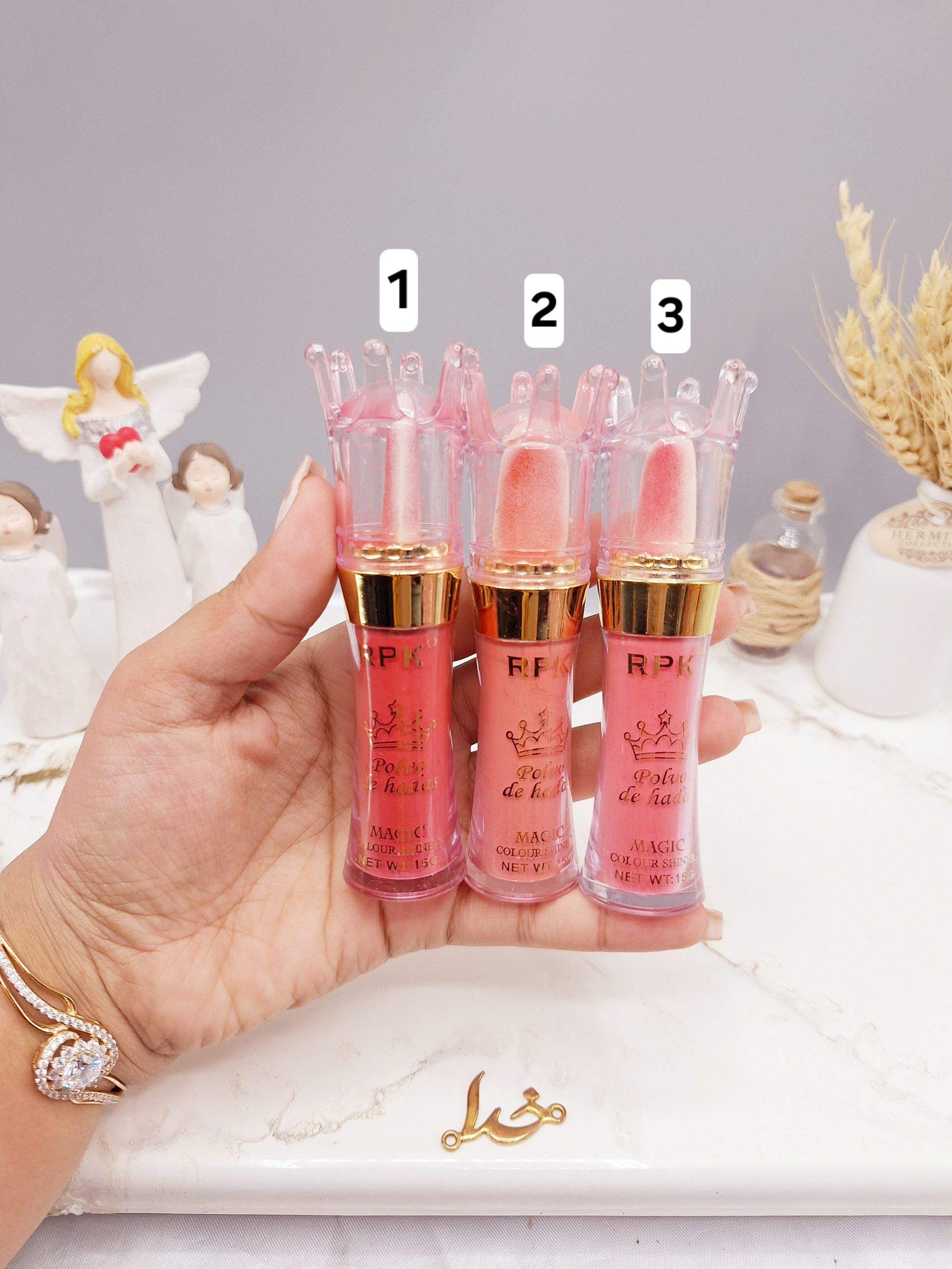 رژگونه پودری پد دار پرطرفدار برند RPK طرح تاج کد1129‌