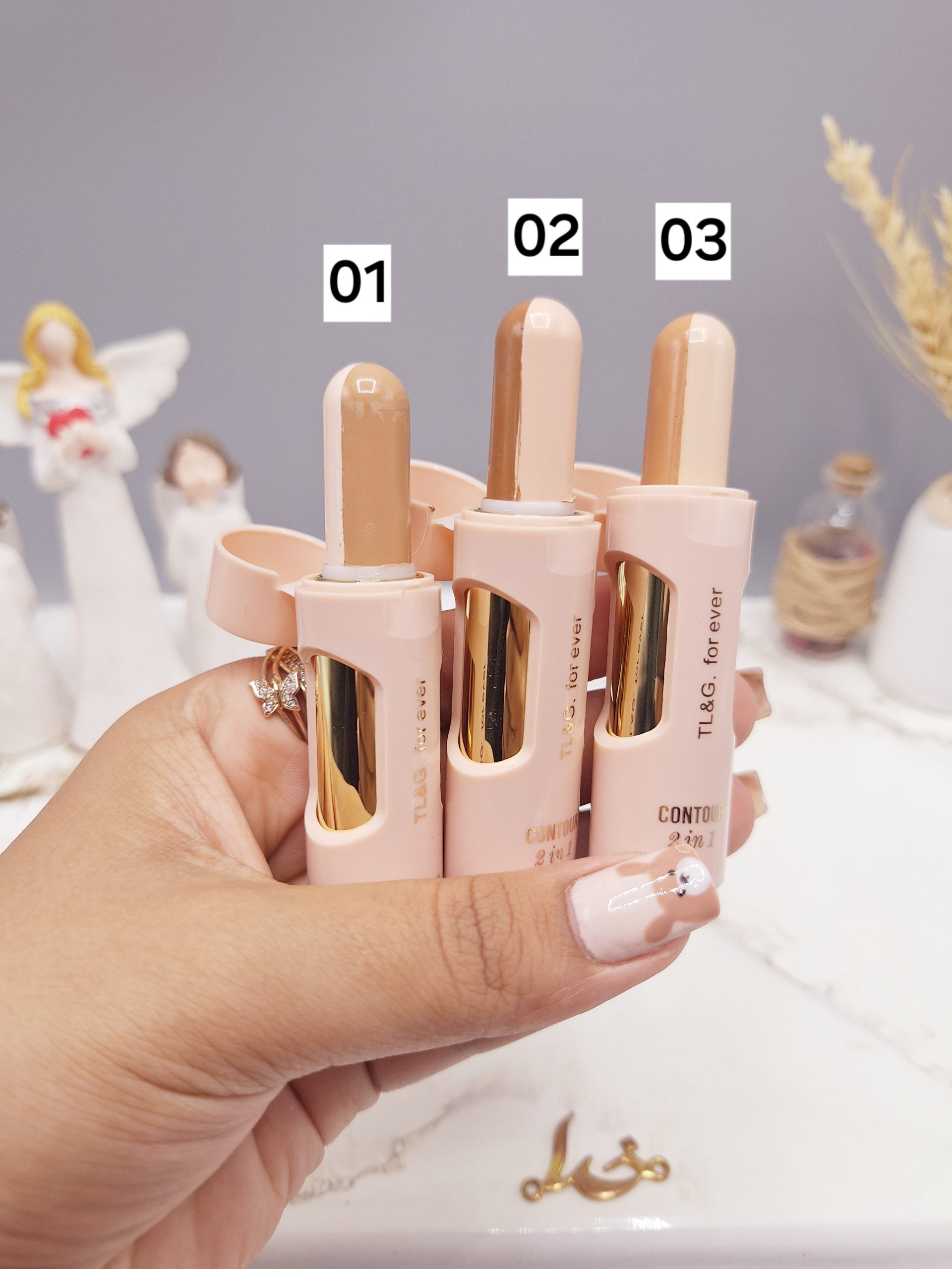 کانتور و کانسیلر دو طرفه مدل پوکه ای جدید برند TL&amp;G. for ever کد 073