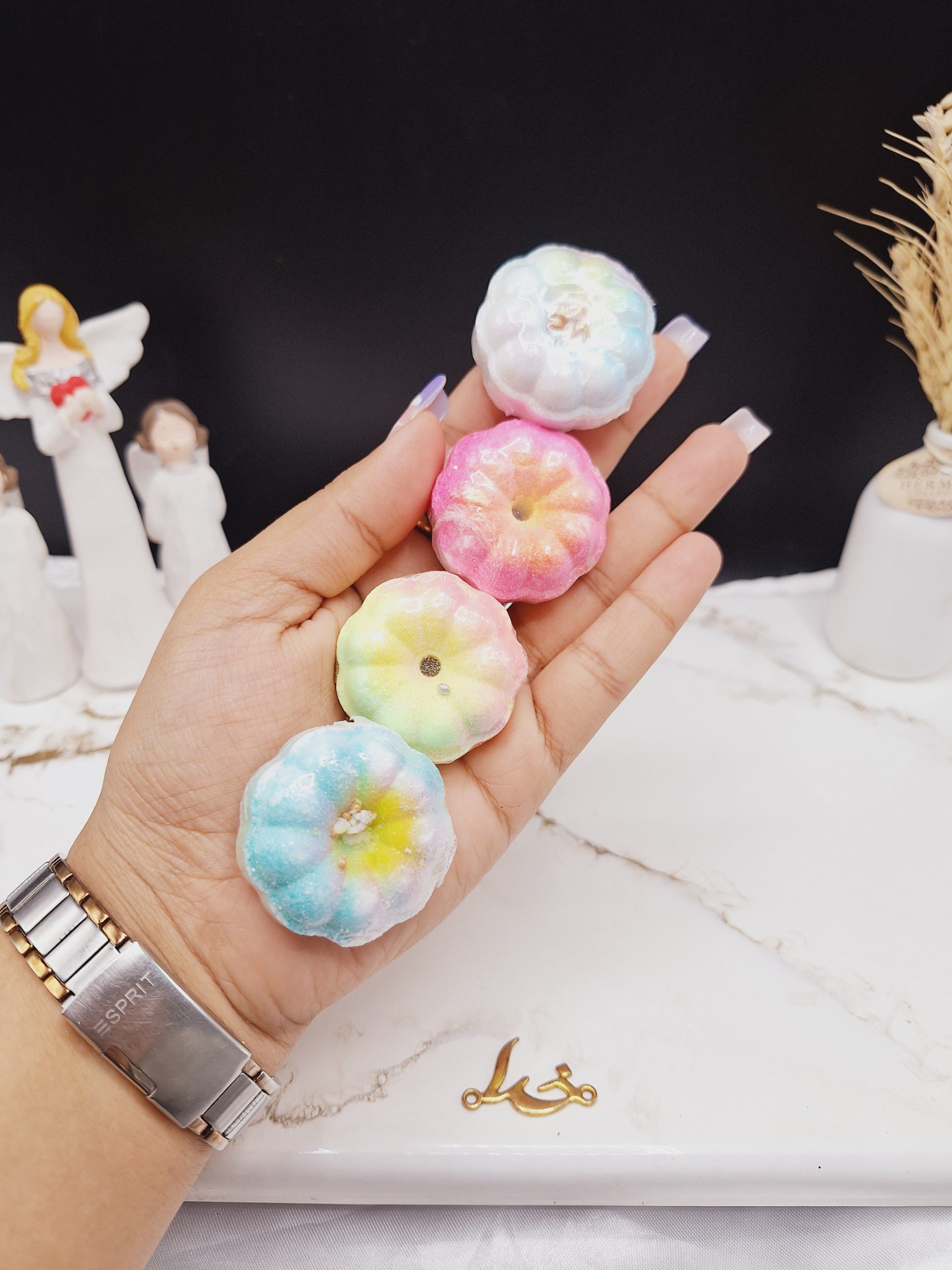 کوکتل پدیکور طرح گل پنبه همراه با شاین 20 گرم