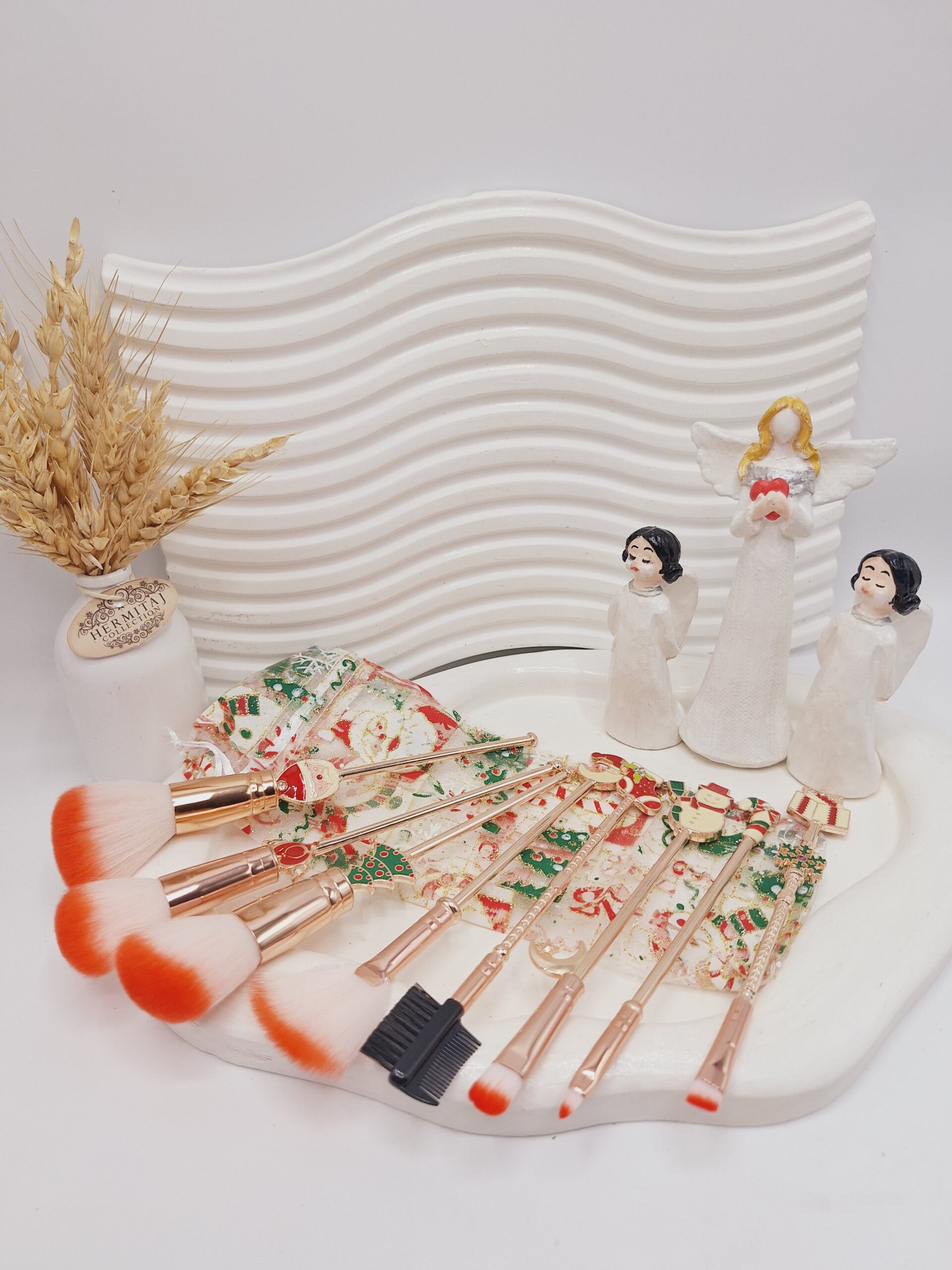 ست براش 8 تایی فلزی طرح کریسمس