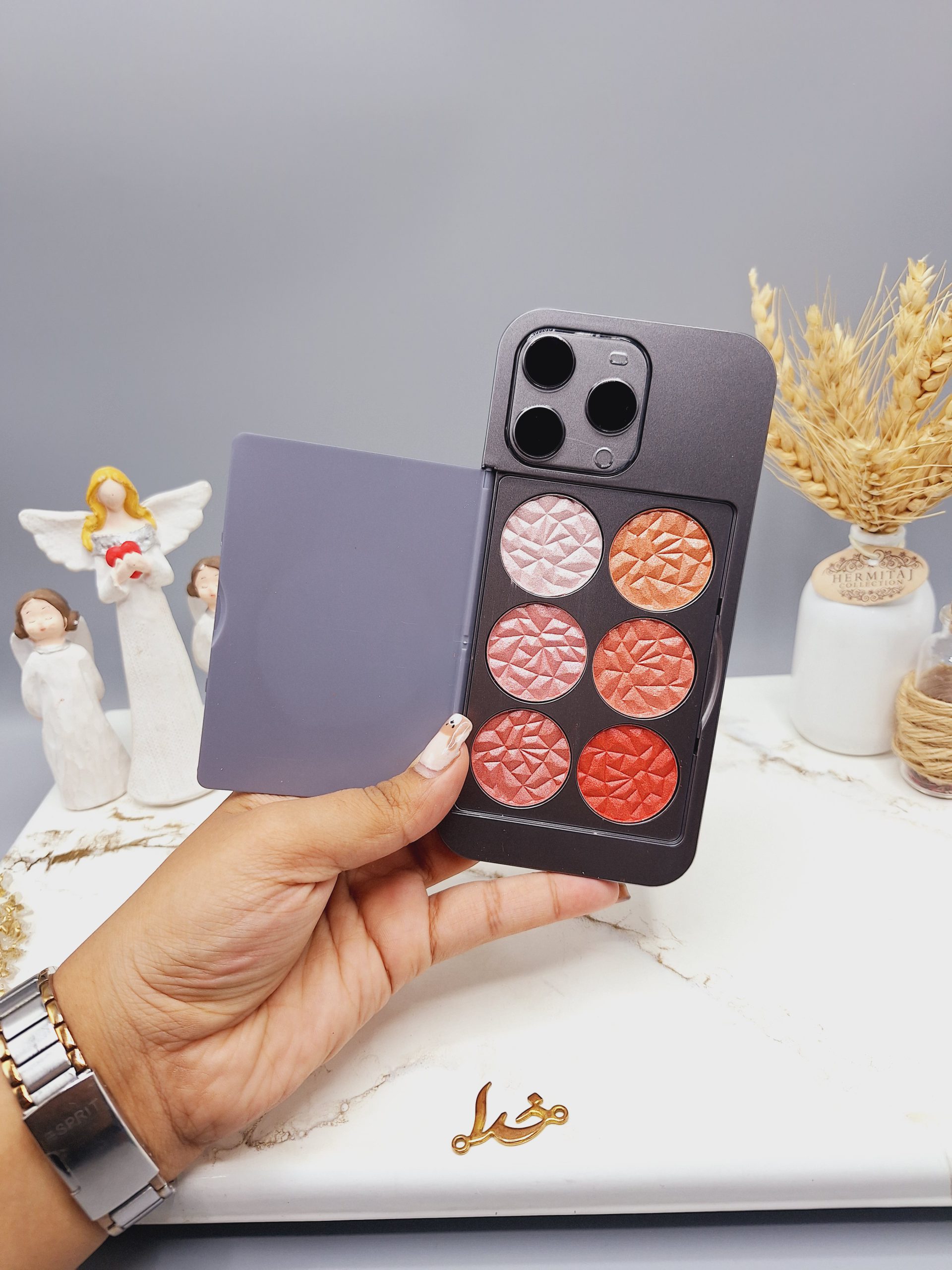 پالت رژ گونه و هایلایتر طرح آیفونی کد 2198B