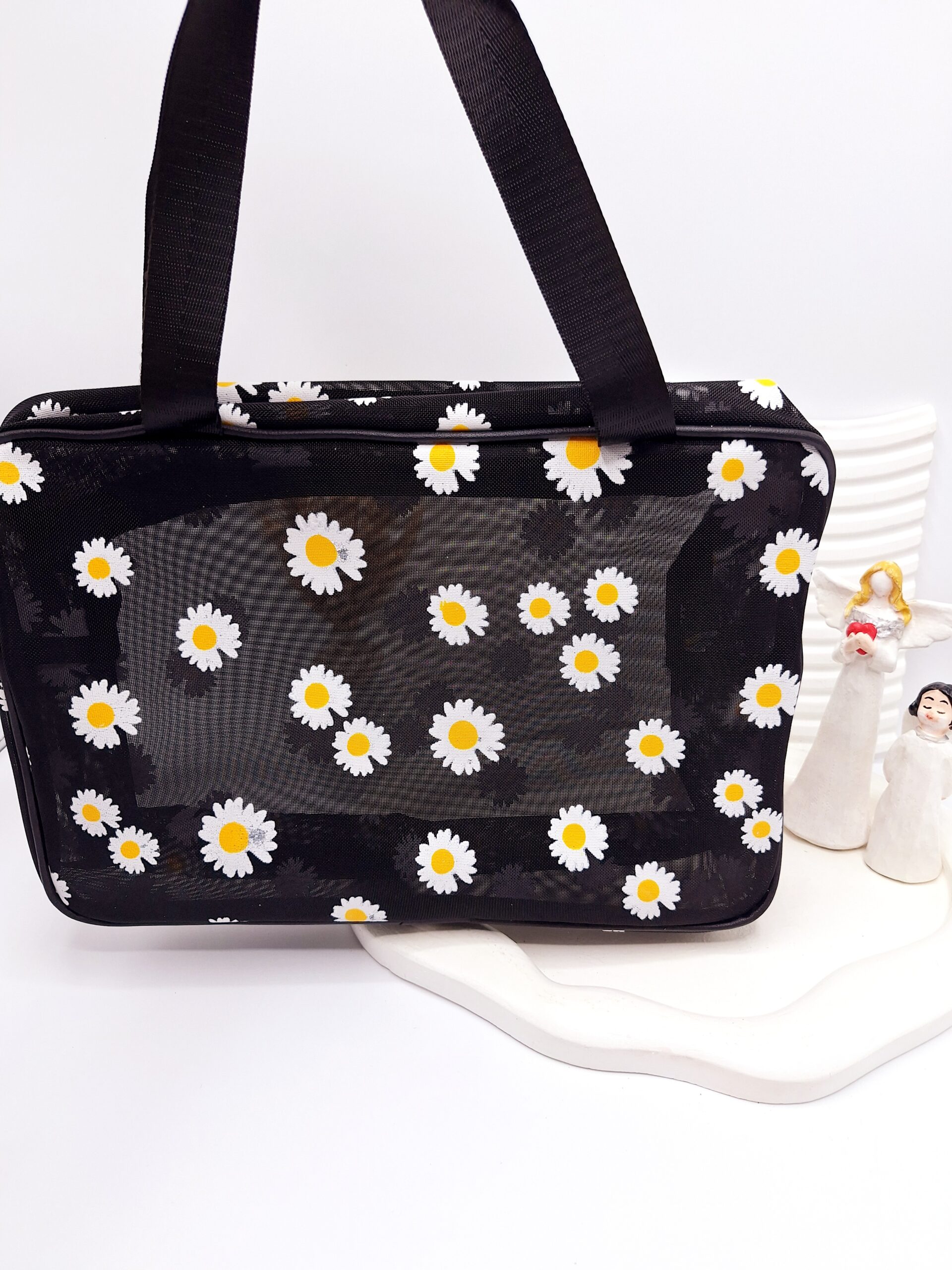 کیف مشکی سایز بزرگ بابونه