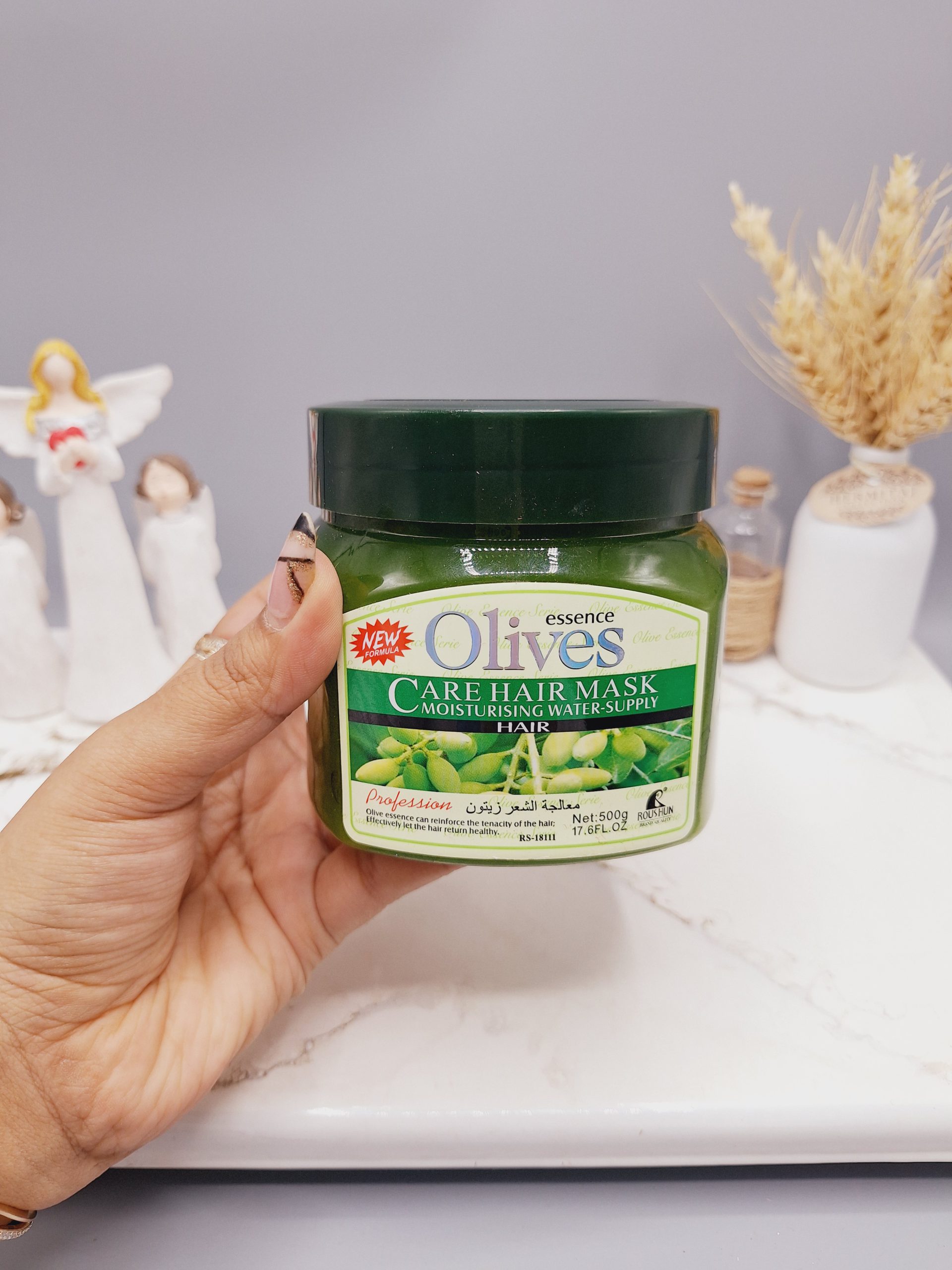 ماسک مو کاسه ای زیتون تقویتی برند olives وزن 500 گرم کد RS-18111