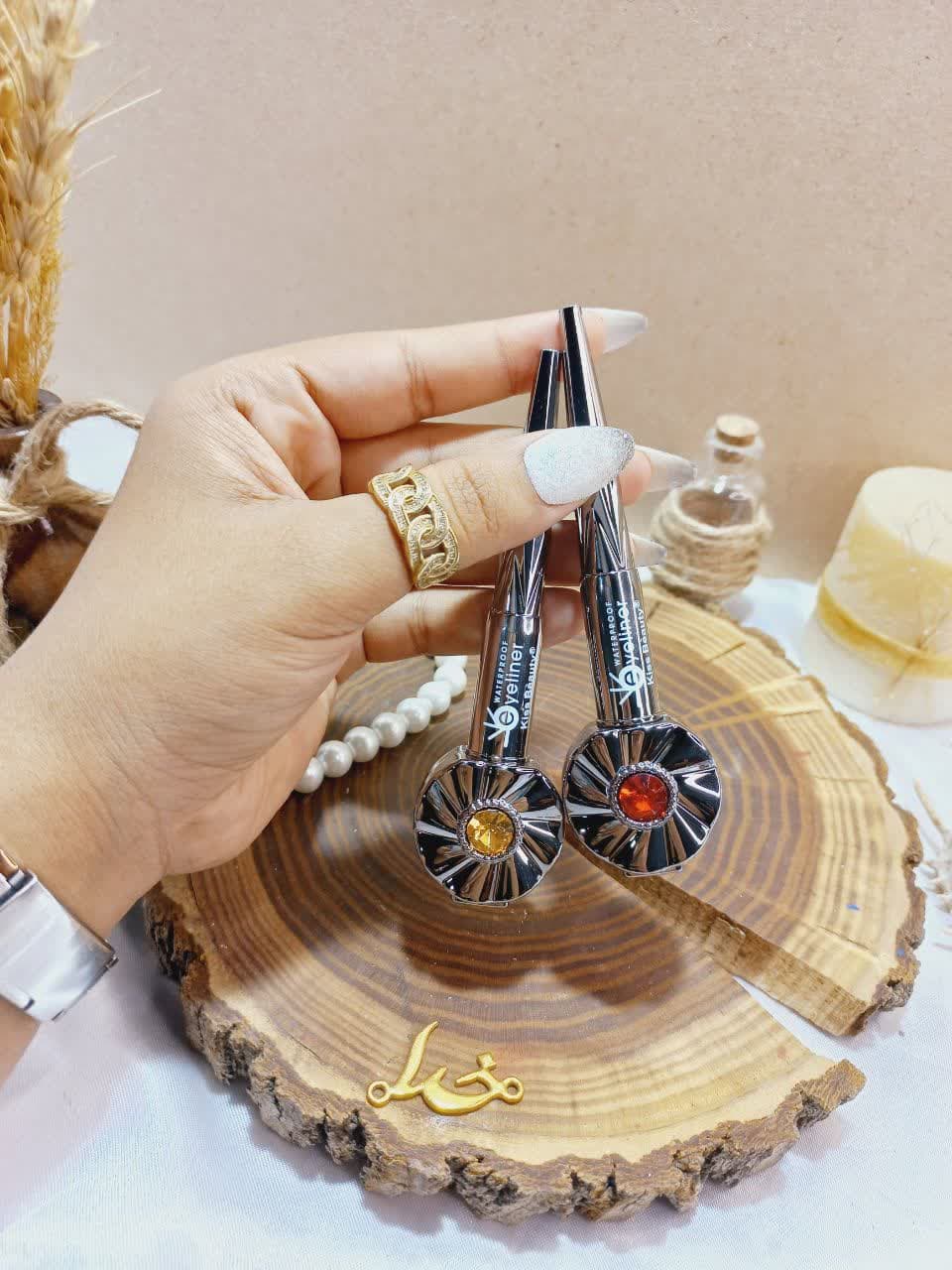 خط چشم مویی بینظیر نگین دار برند معروف کاریته اصلی نقره ای کد 57703