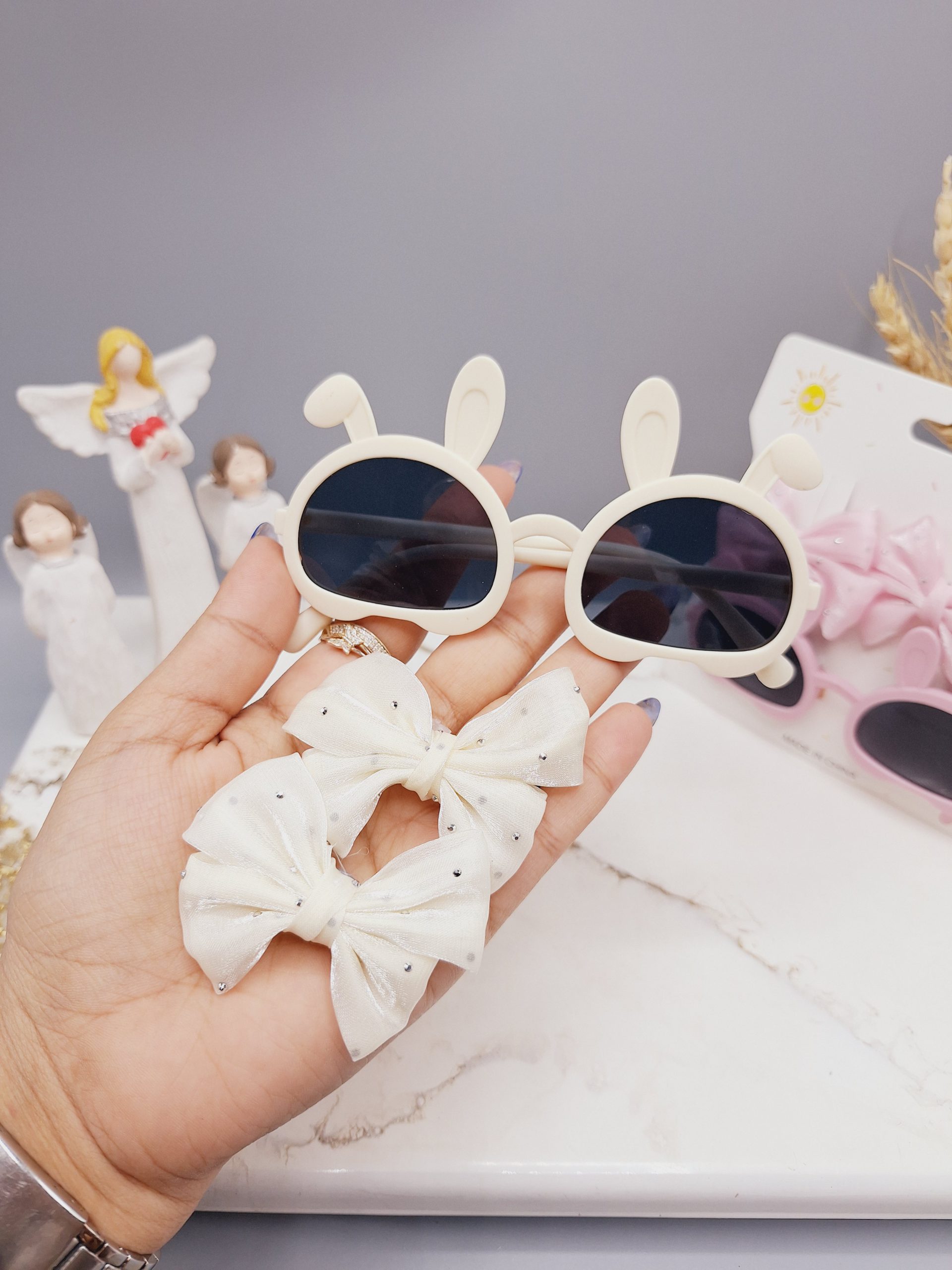 ست 2 تایی عینک و گیره مو طرح خرگوشی