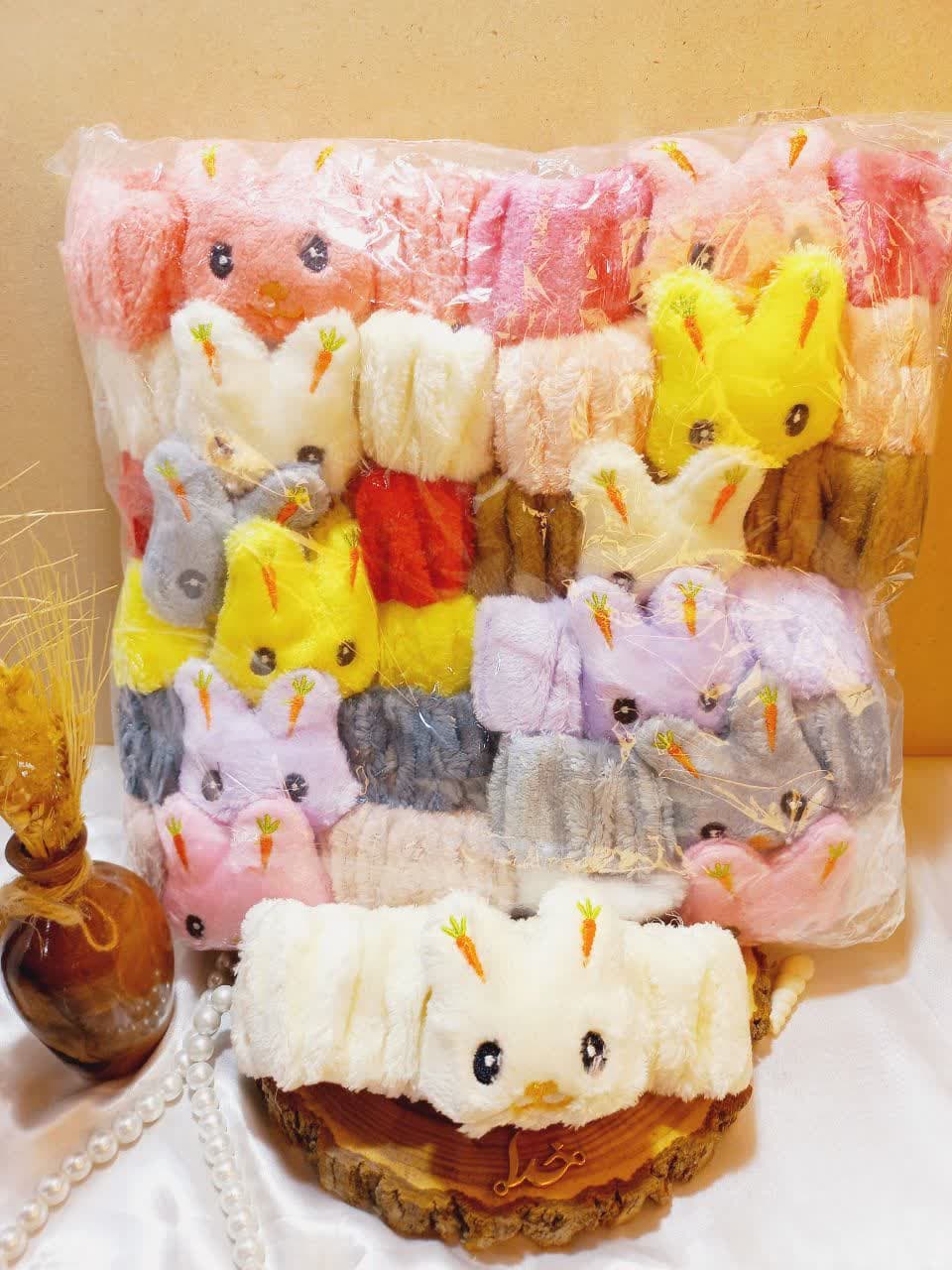 هدبند حوله ای دخترانه مدل  عروسک خرگوشی