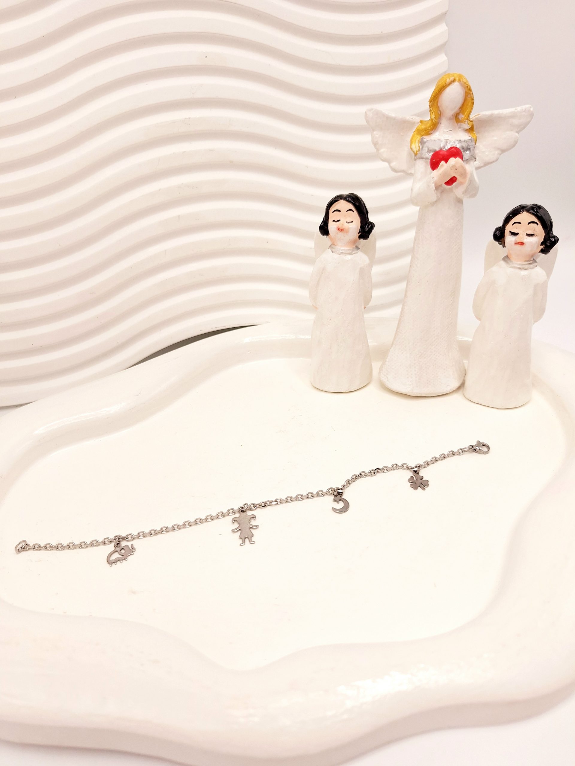 دستبند زنجیری طرح ماه استیل