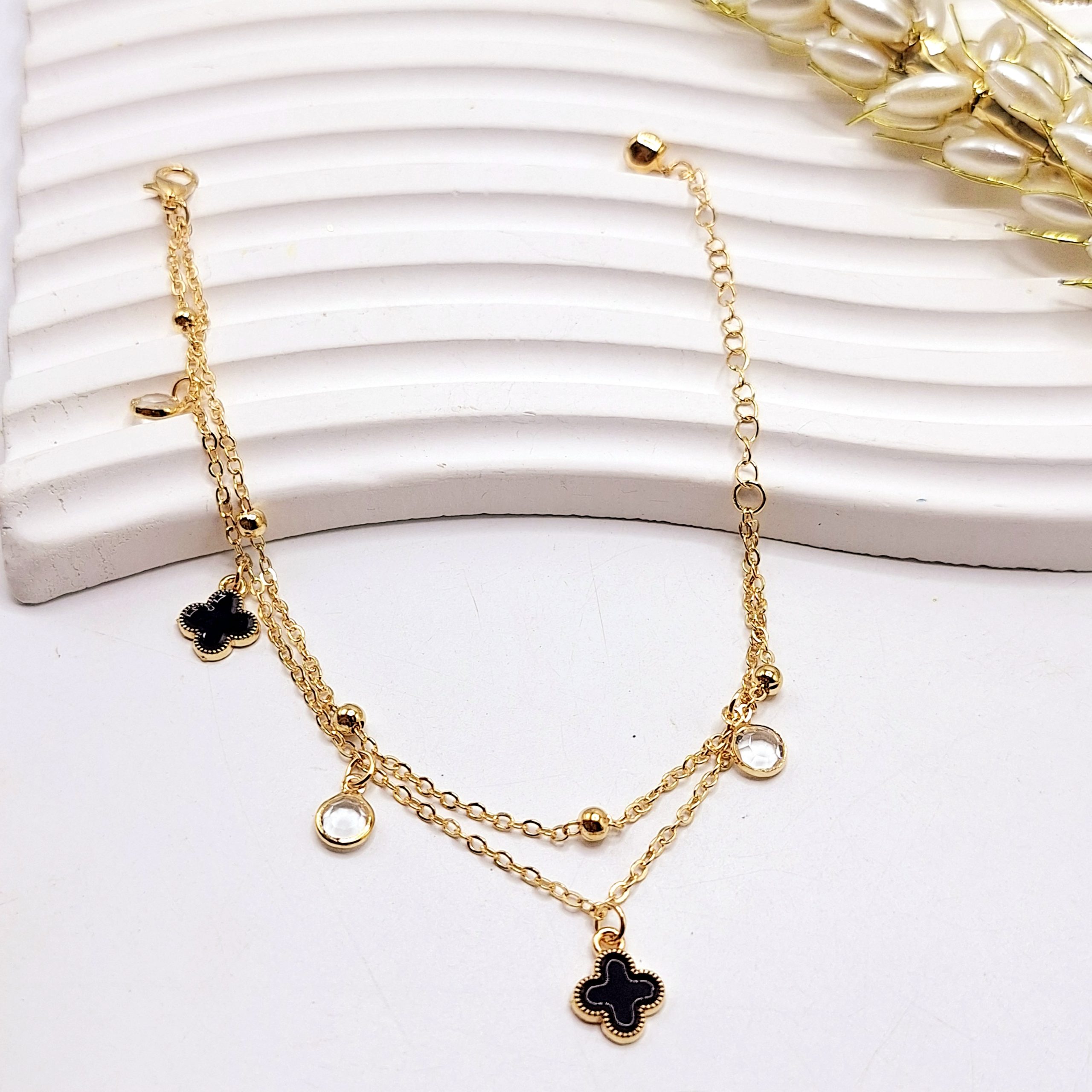 دستبند دو لاین طرح ونکلیف مشکی