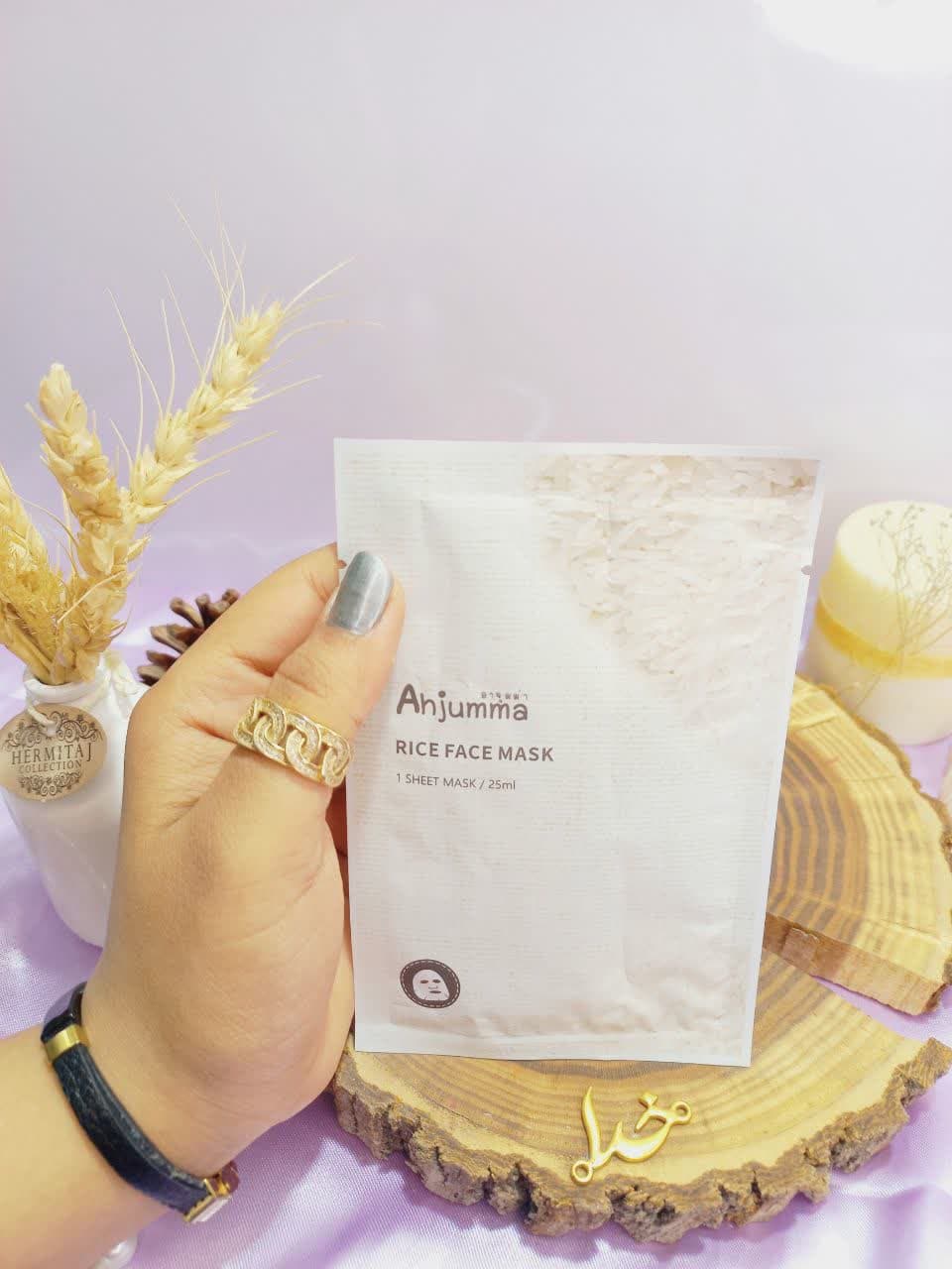 ماسک صورت ورقه ای برنج Ahjumma کد 6104