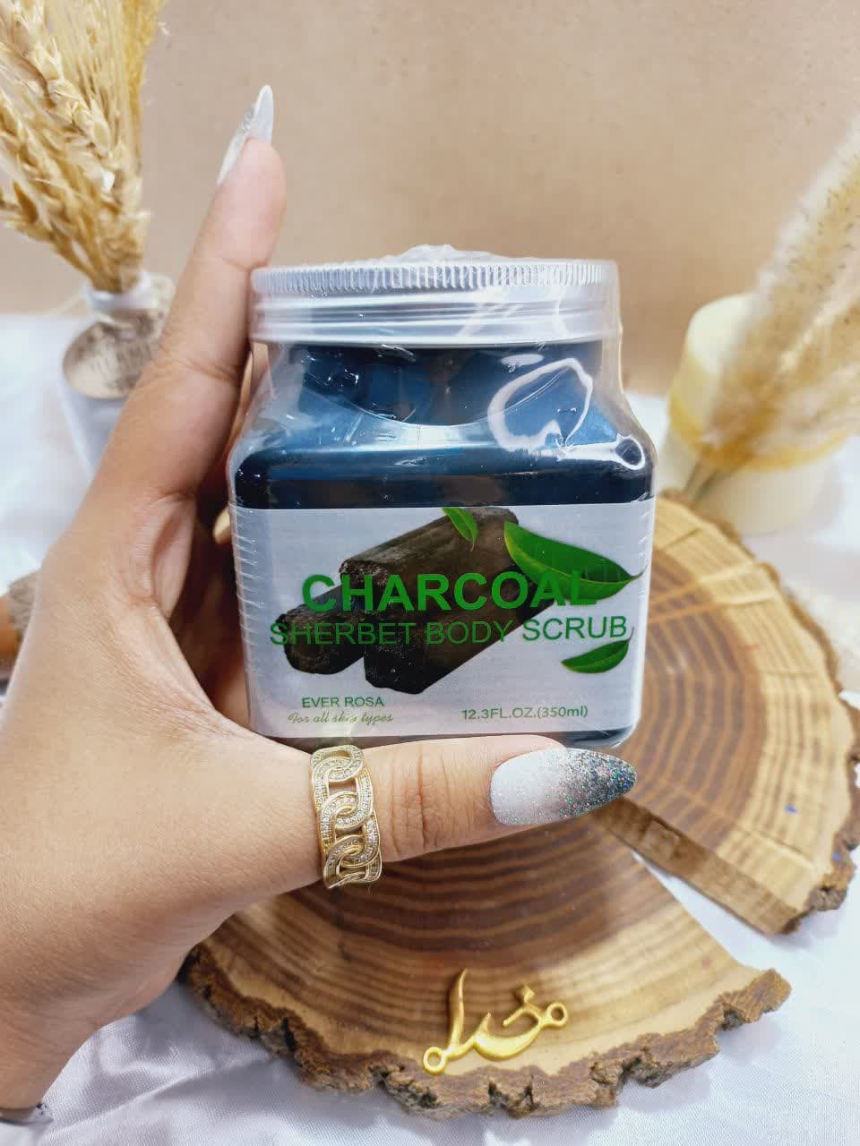 اسکراب پرطرفدار 350 میل شنی صورت و بدن رایحه زغال ایور روزا EVER ROSA اصلی کد ER90009