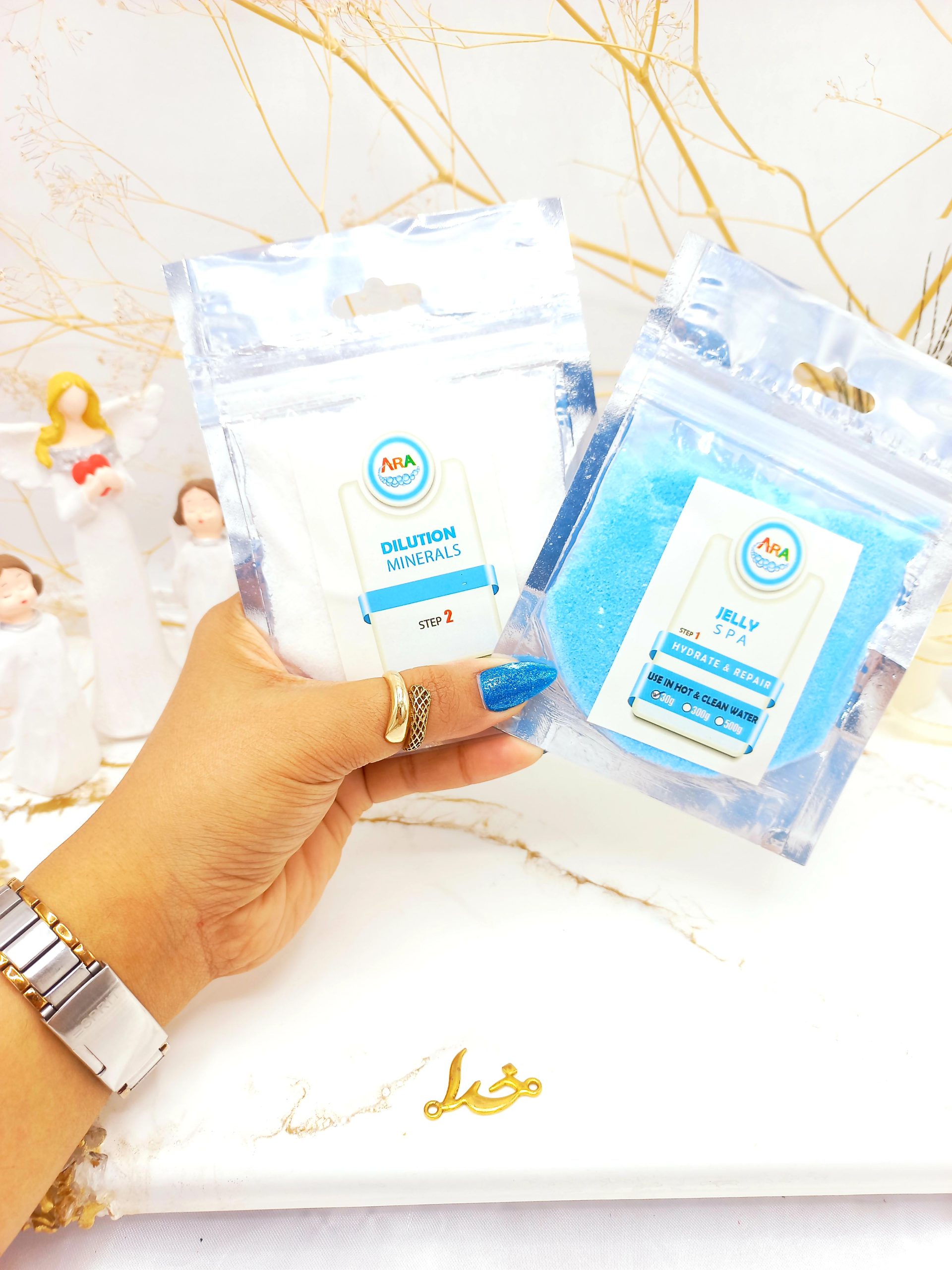 پودر پدی ژل همراه با حلال دست ساز گیاهی ARA (آبی)