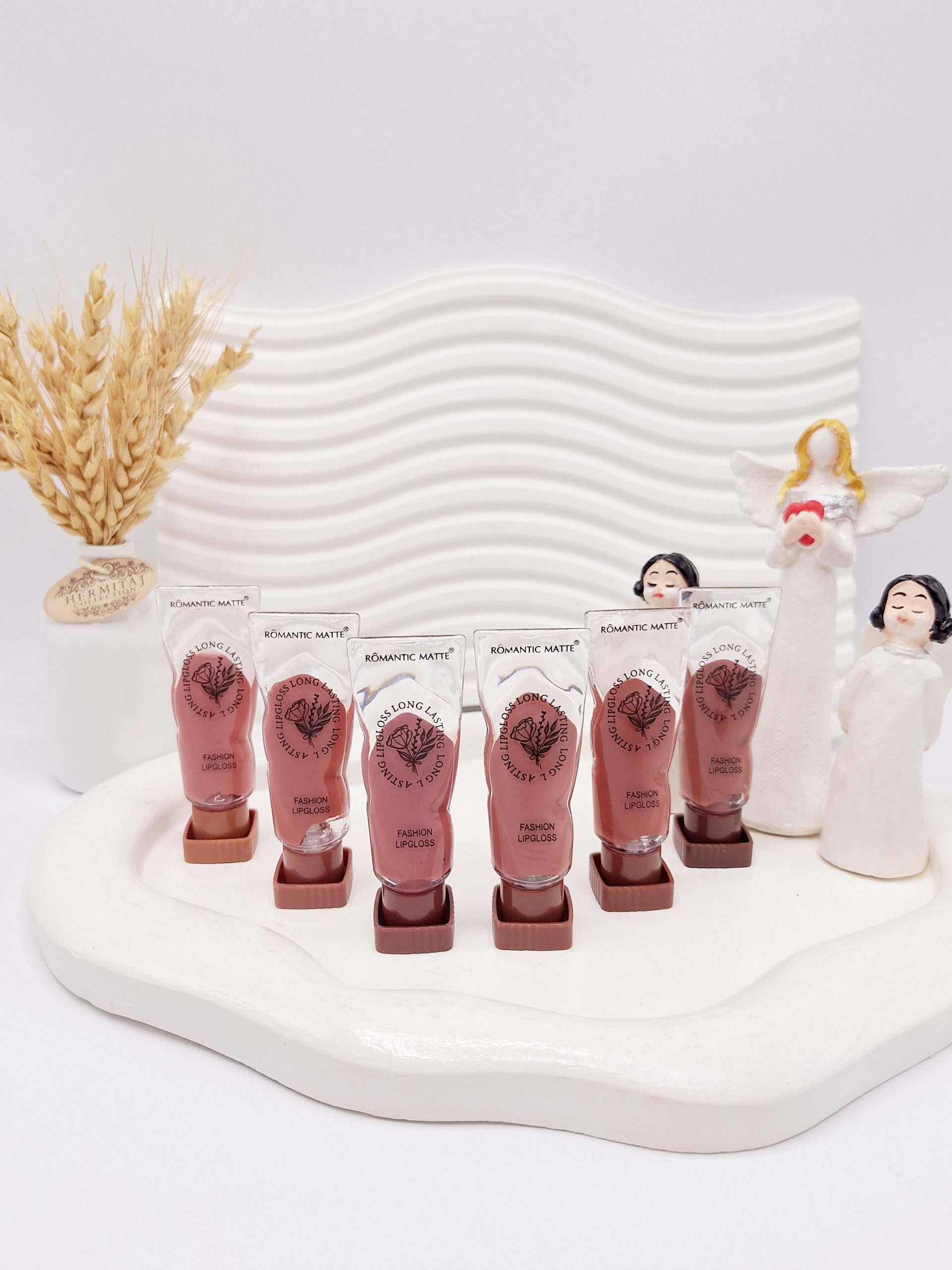 پک رژ لب مایع 6تایی شیشه ای برند رومانتیک مات کد 9987