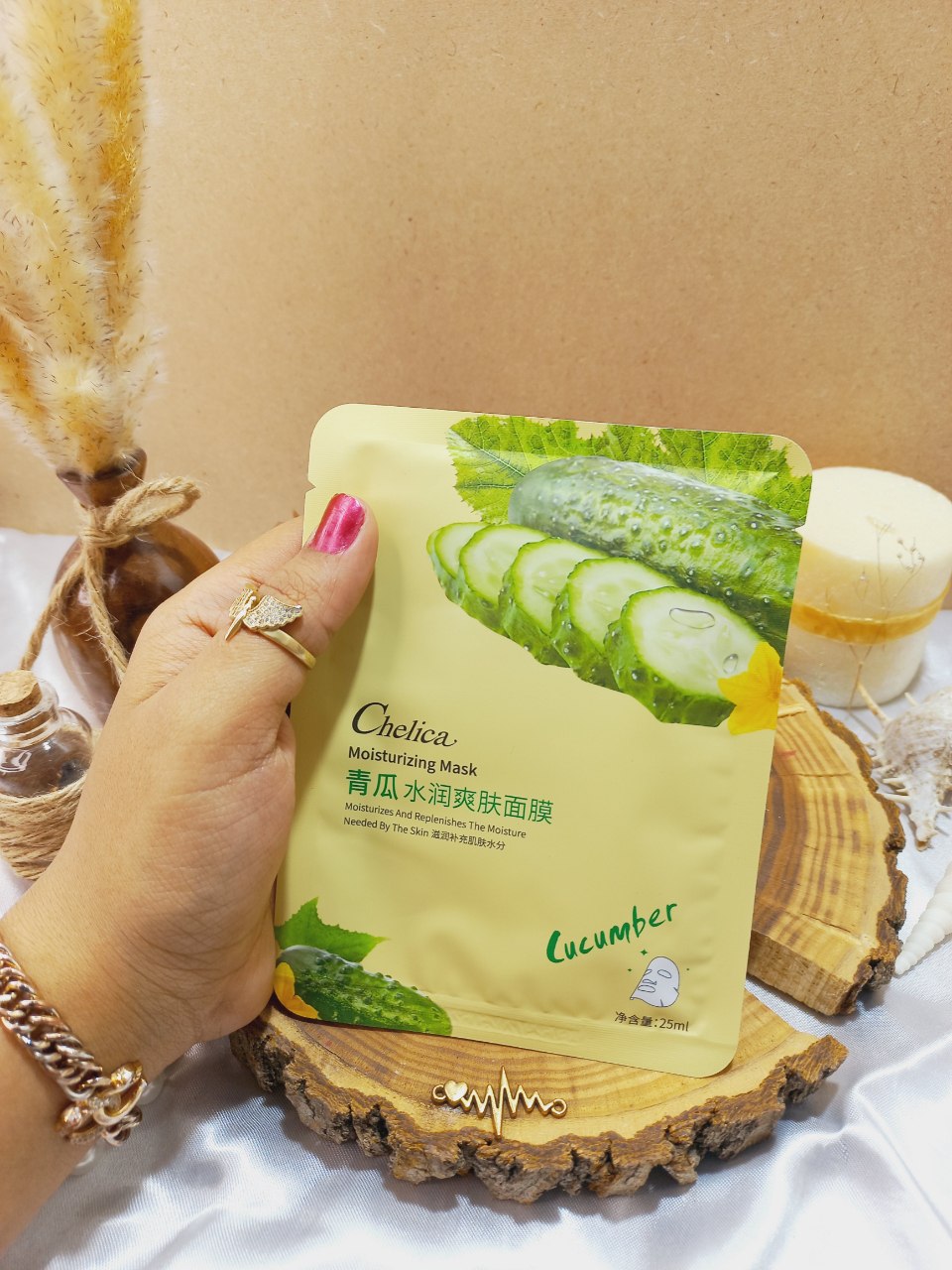 ماسک ورقه ای Chelica مدل خیار حجم 25 گرمی کد SLK86230