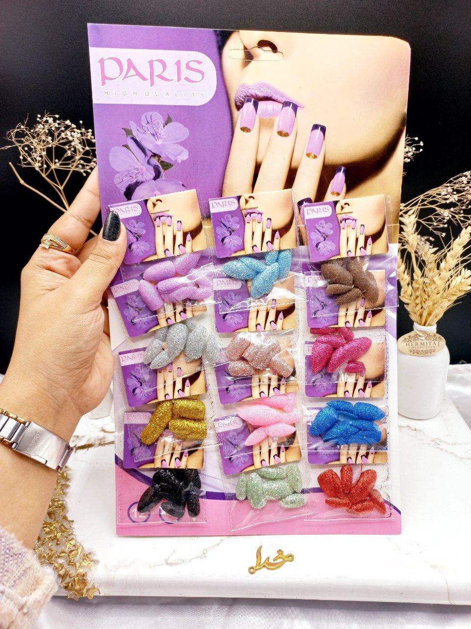 ناخن مصنوعی گلیتری برند پاریس PARIS