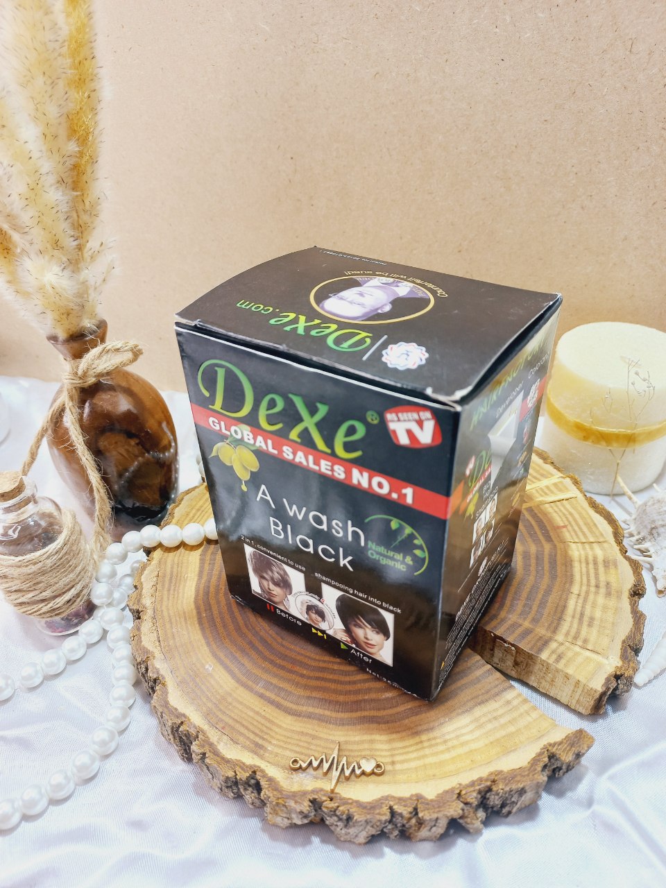 شامپو رنگ مو مشکی گیاهی دکسی Dexe کد 315518