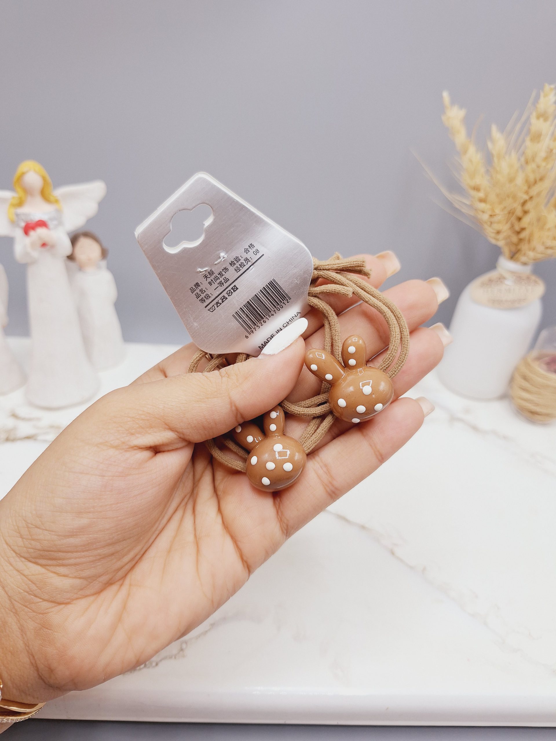 کش مو 2 تایی طرح خرگوش خال دار کد 0012 رندم