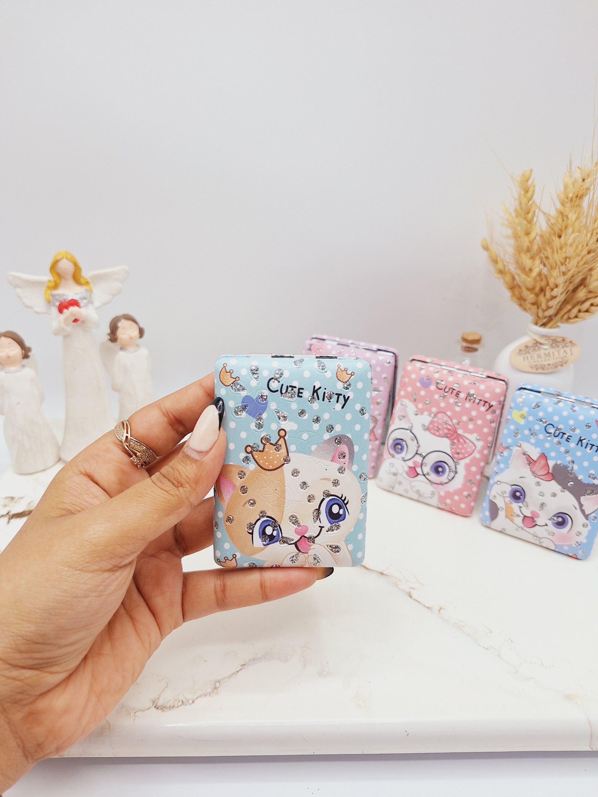 آینه دو طرفه جیبی طرح گربه کیوت