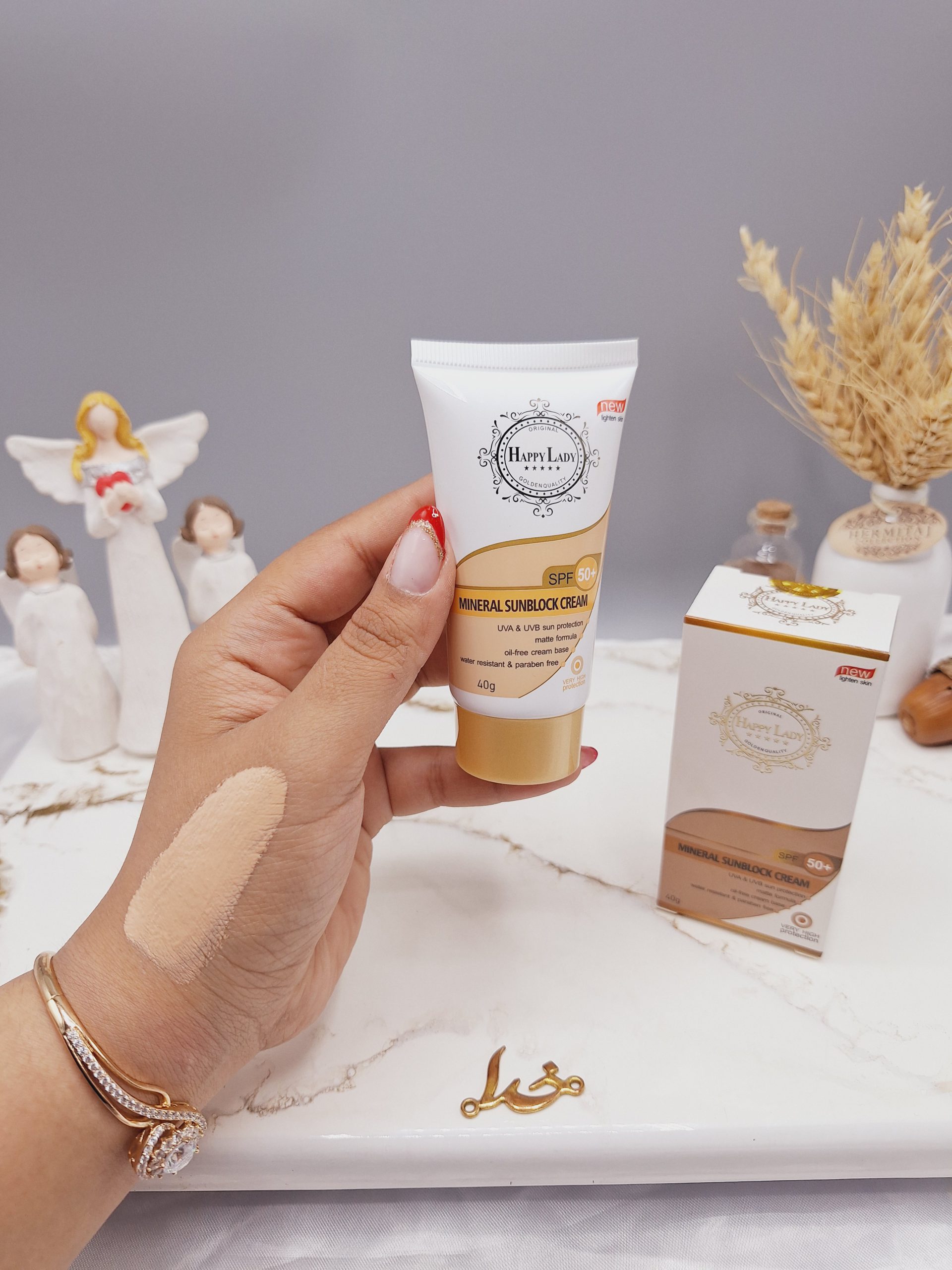 کرم ضدآفتاب اورجینال هپی لیدی دارای  spf50 رنگ بژ طبیعی کد HL308