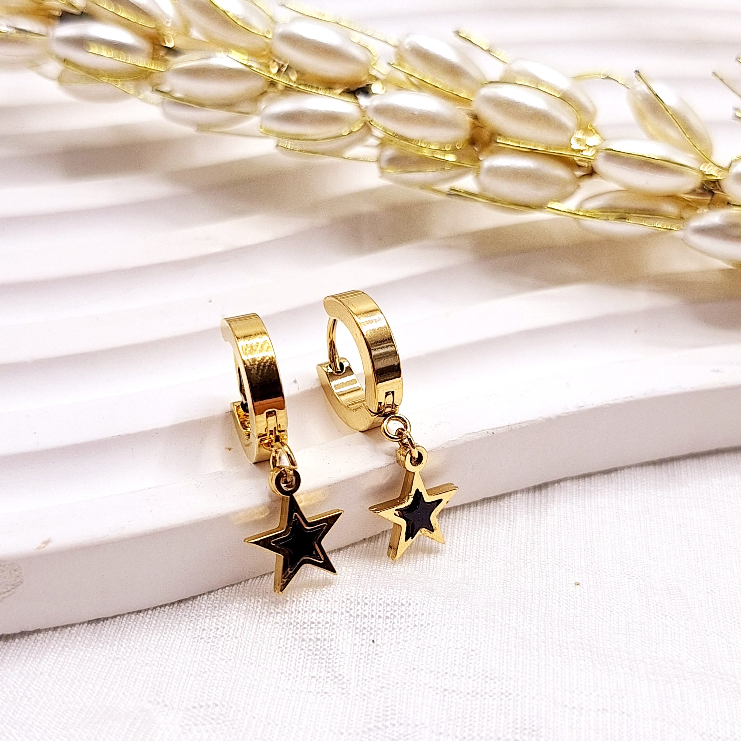 گوشواره تمام استیل طلایی طرح ستاره