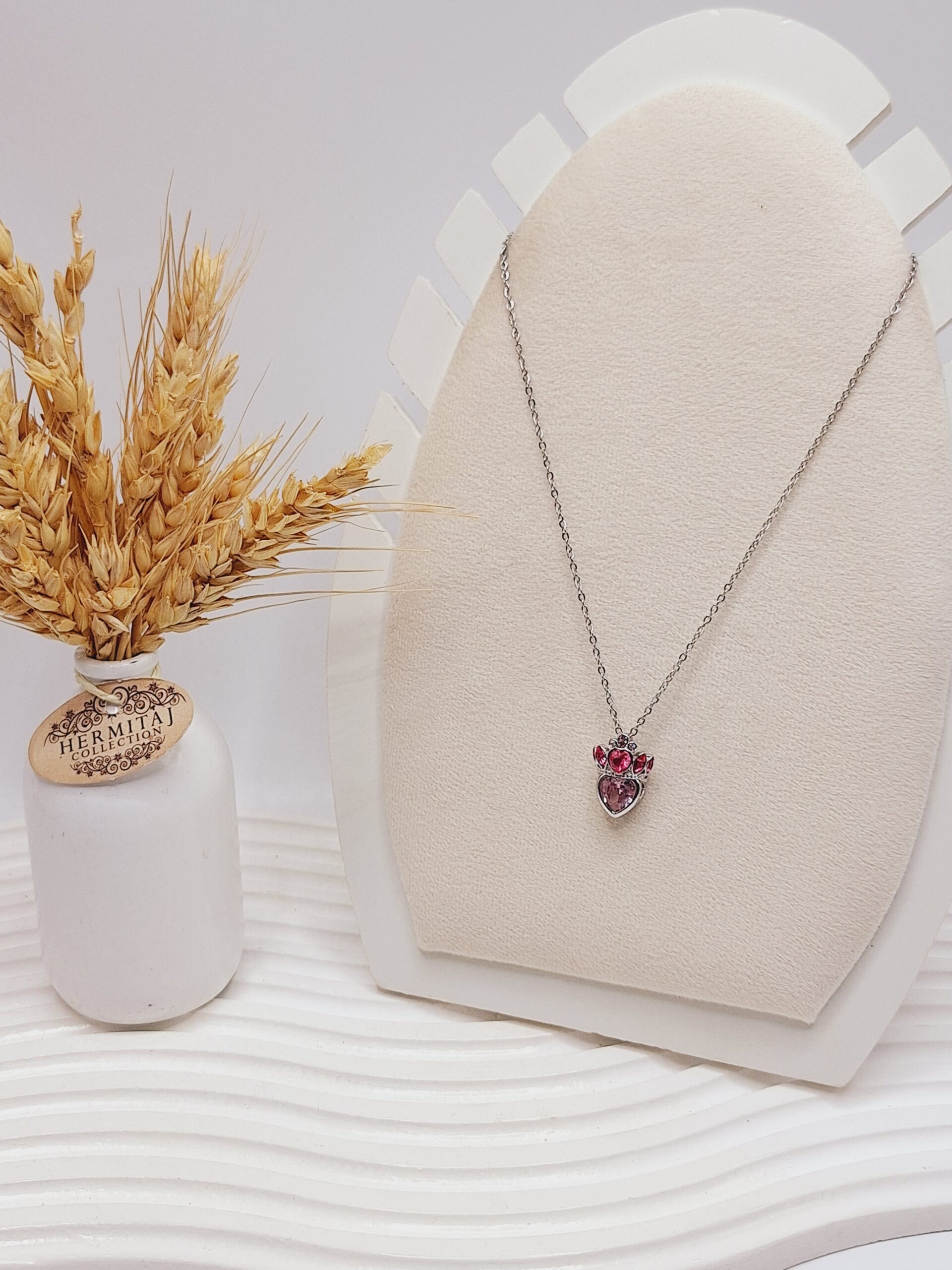 گردنبند راپونزل جواهری (رنگ صورتی)