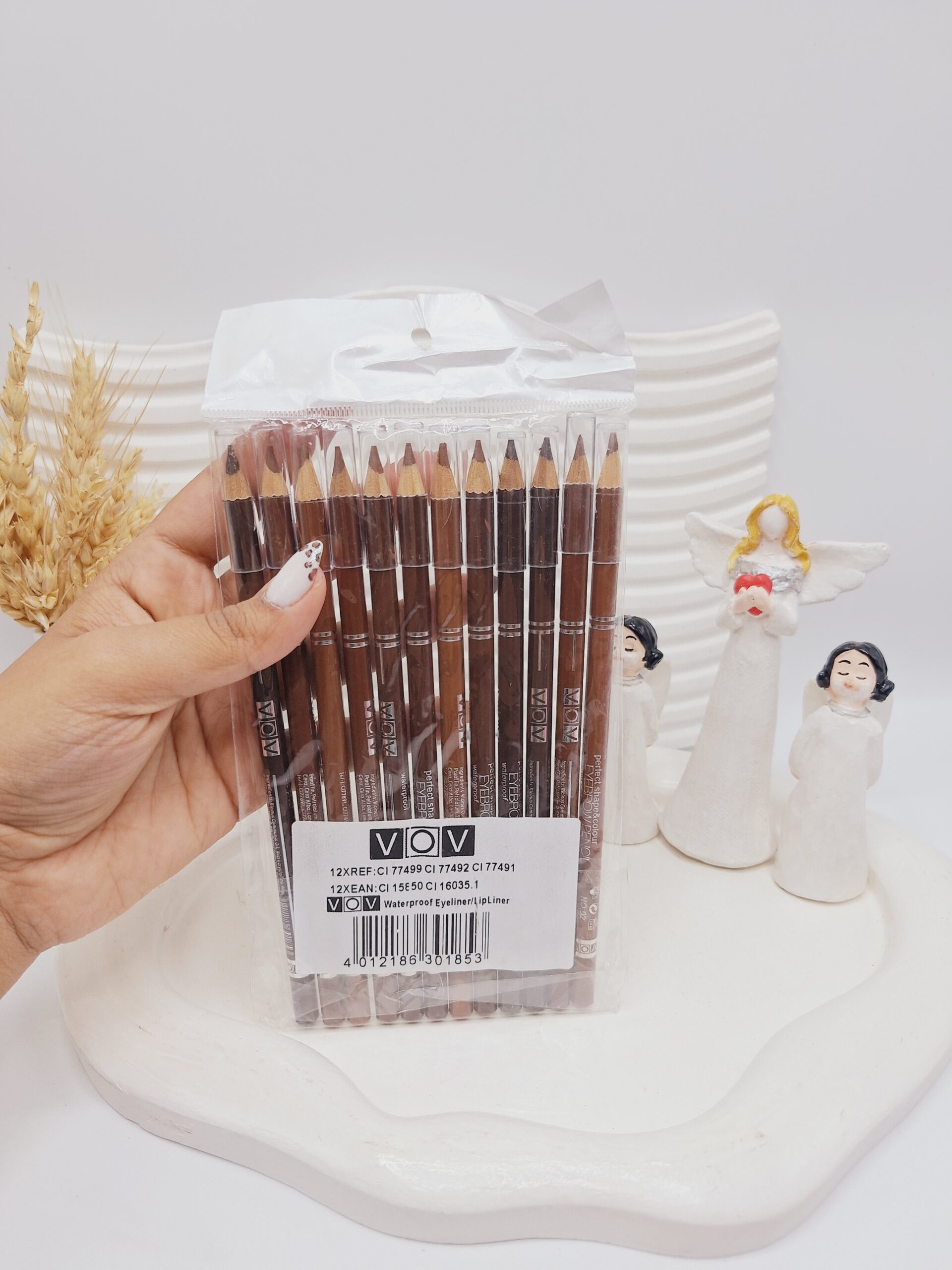 مداد ابرو بسته 12 عددی برند واو VOV اورجینال کد 1853