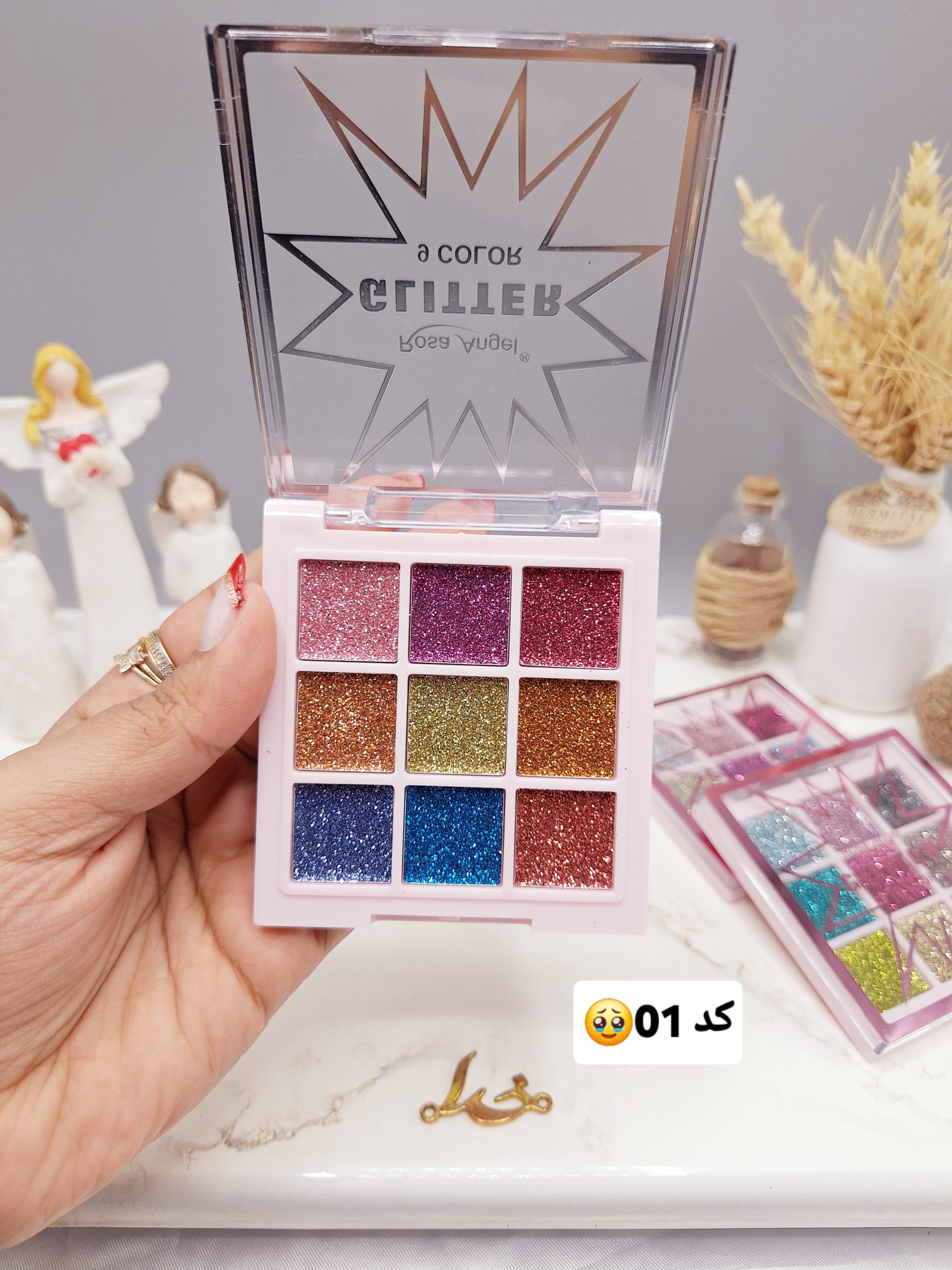 پالت سایه 9 رنگ گلیتری برند Rosa Angle کد SL_5018