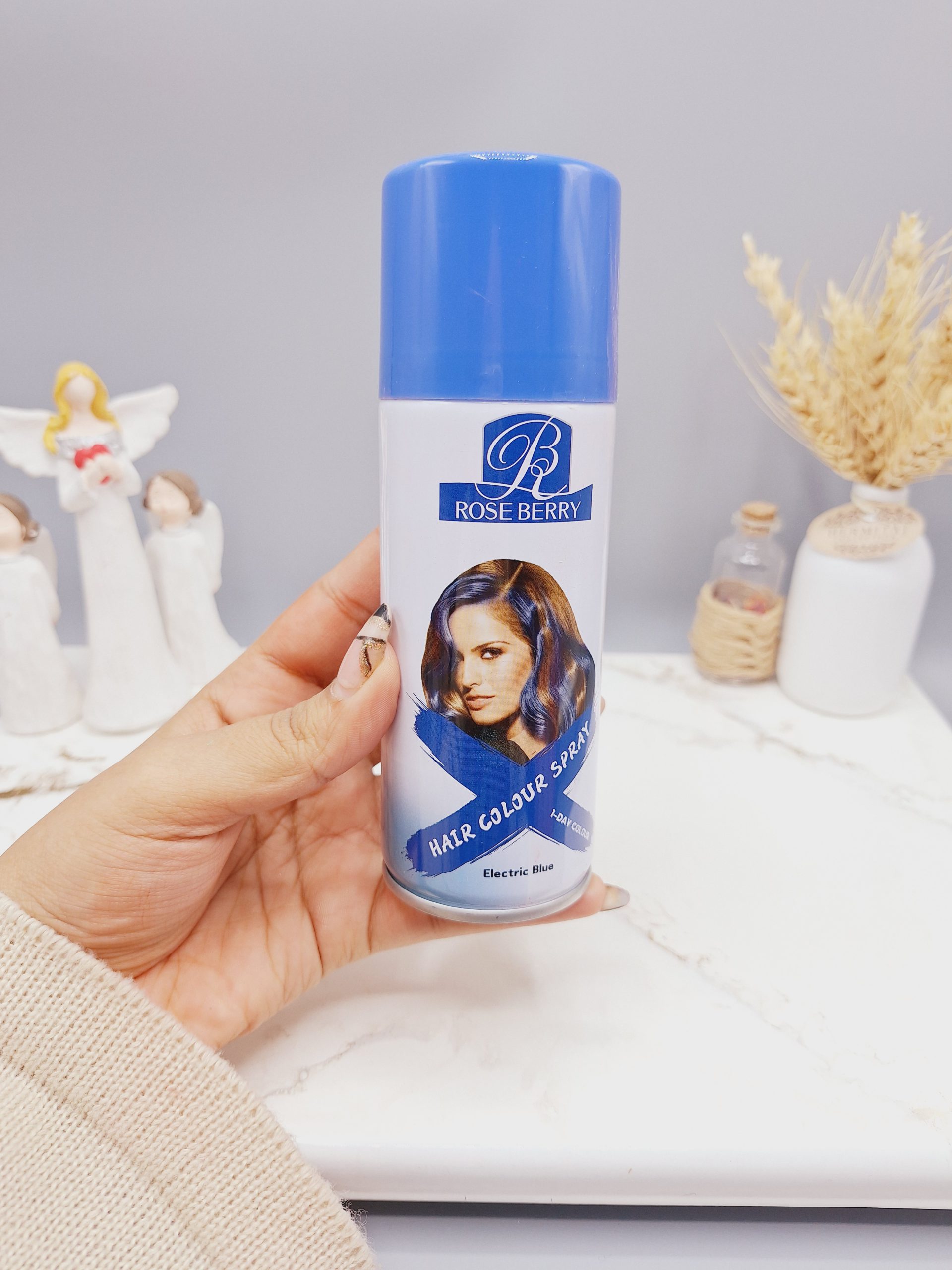 اسپری رنگ مو آبی پر رنگ برند ROSE BERRY کد 1778